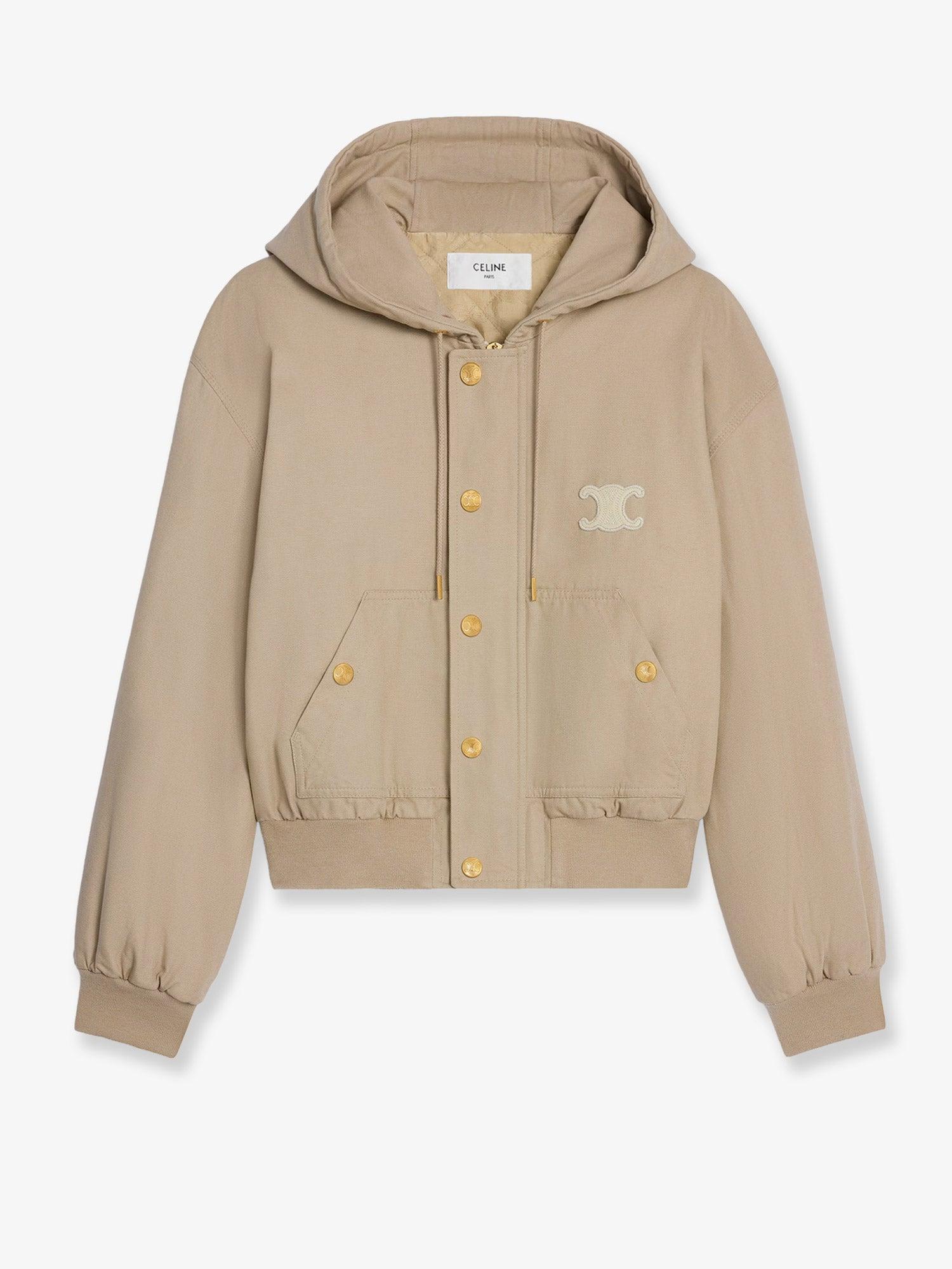 Celine Canvas Jacket With Triomphe Patch in Natural | Lyst