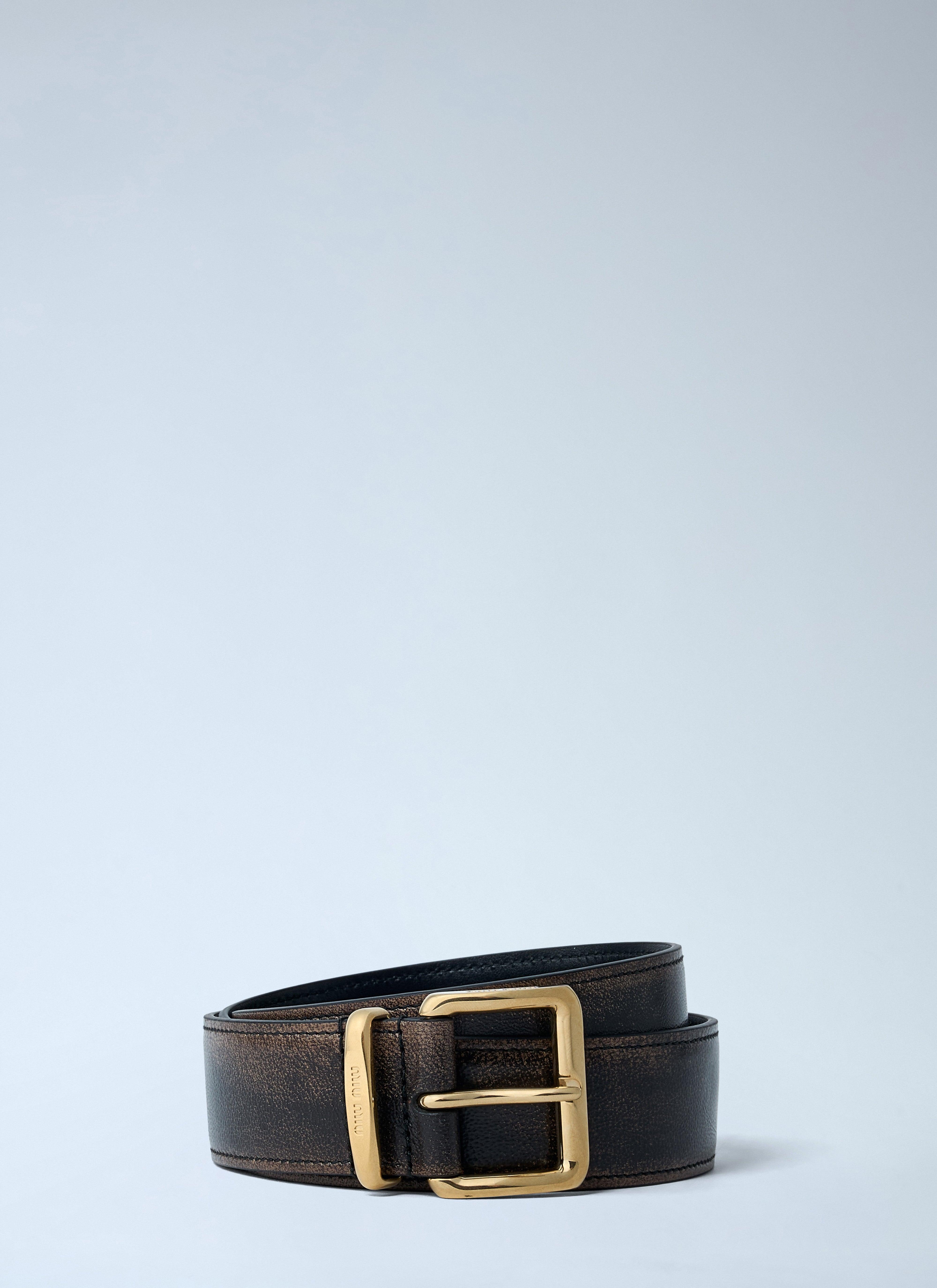 小物 miumiu leather belt navy gold Miu Miu Leather Belt in Blue | Lyst