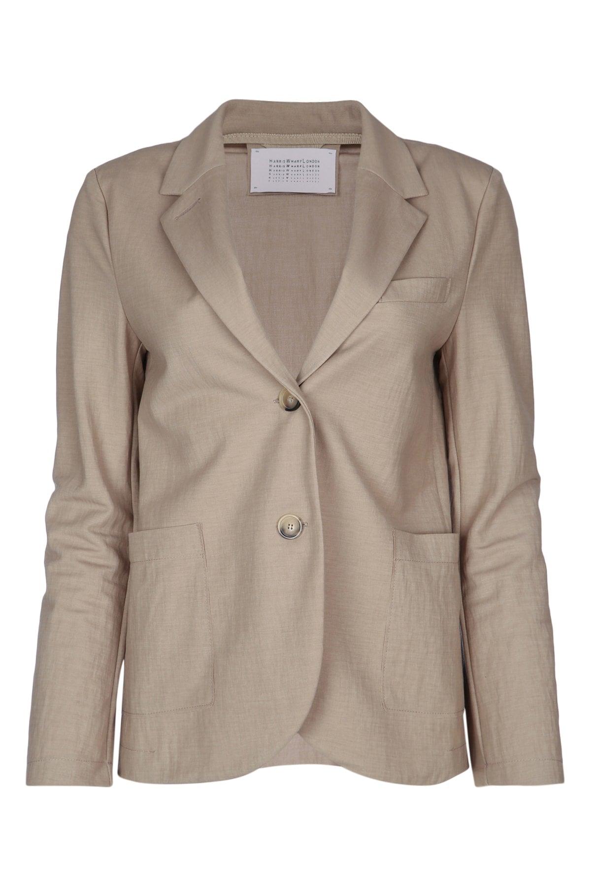 Harris Wharf London Stand Up Collar Blazer Rayon in Brown | Lyst