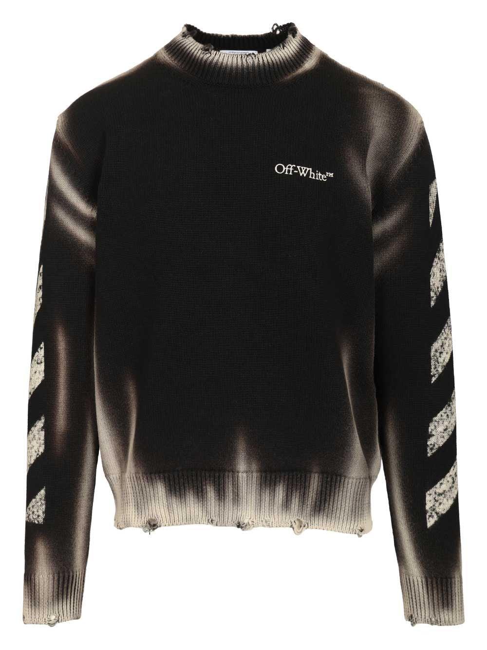 [並行輸入品] Off-White C/O Virgil Abloh 19AW バイカラー モヘア ニット セーター 楽天市場】オフホワイト OFF-WHITE DIAG BRUSHED KNIT CREWNECK BLACK