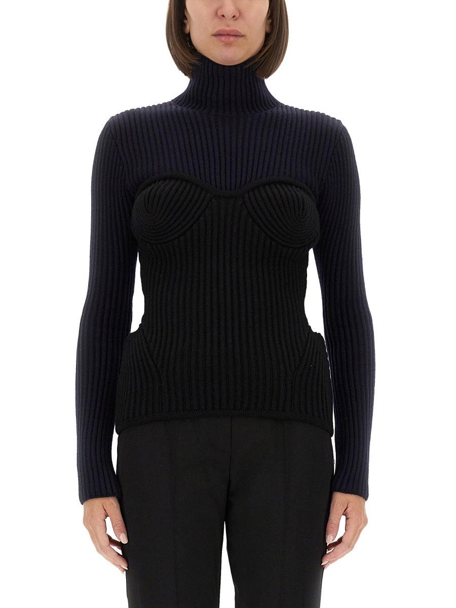 トップス Jean Paul Gaultier Roll Neck Jumper Navy Jean Paul Gaultier – Corset Turtleneck
