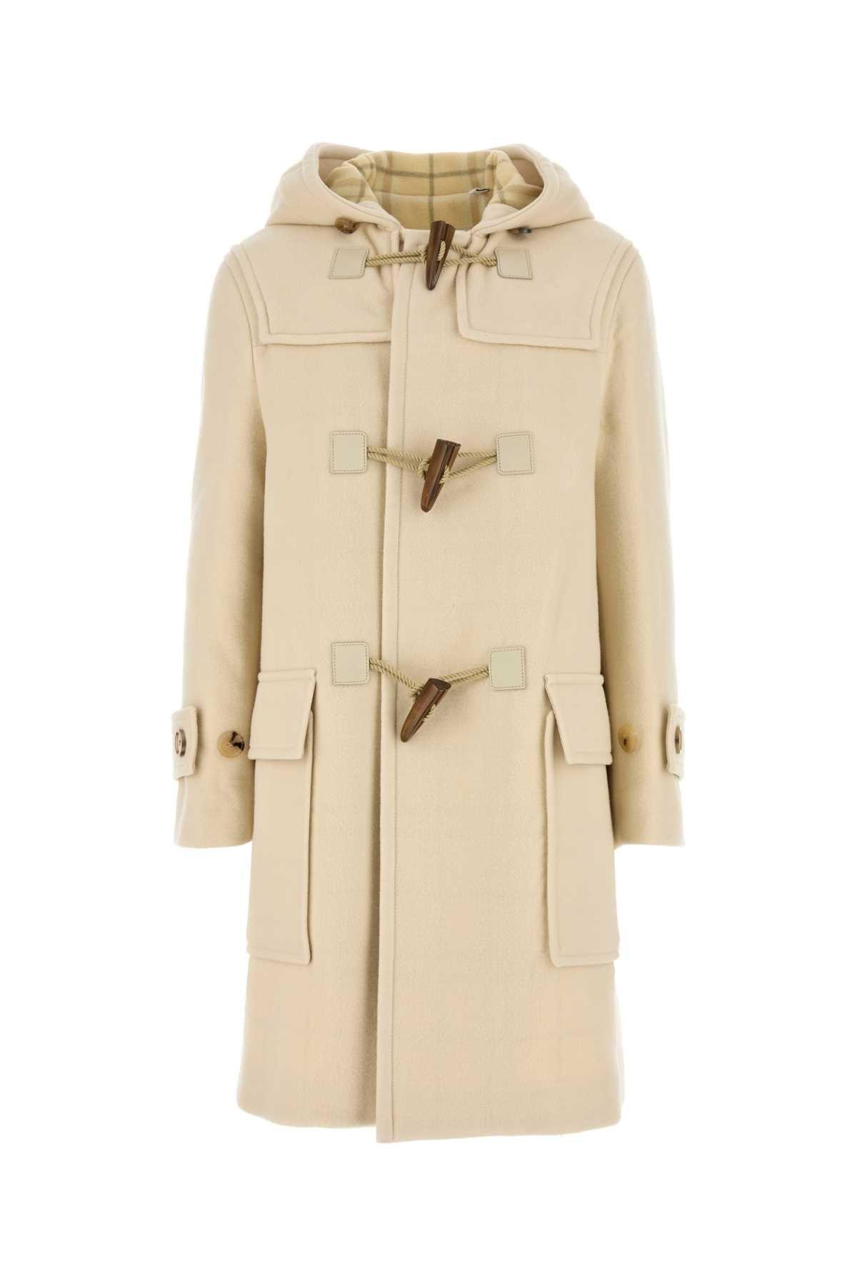 コート BURBERRY Cream Wool Blend Montgomery Burberry Cream Wool Blend Montgomery in Natural | Lyst