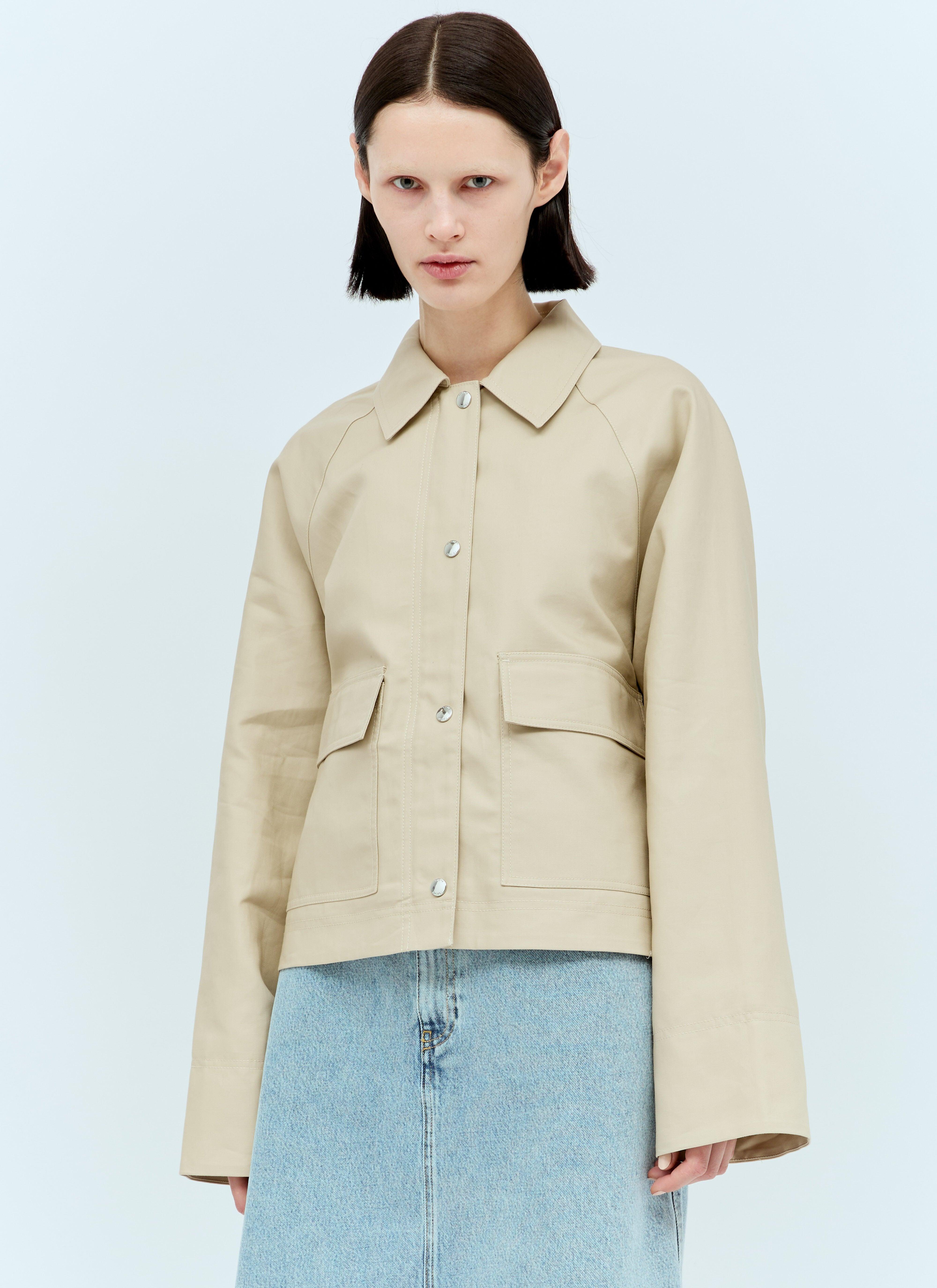 Toteme Cropped Cotton Jacket in Natural Lyst