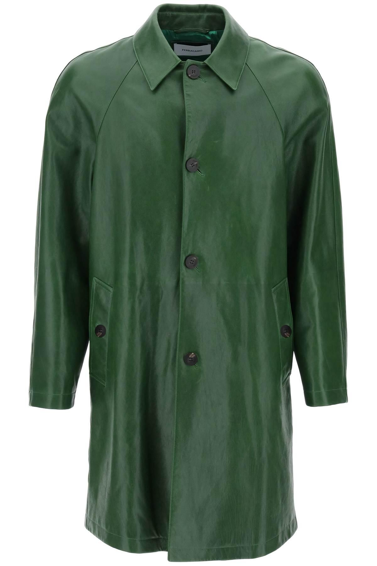 コート FERRAGAMO Olive green wool blend coat (13G412781225 OLIVE) Green Wool coat FERRAGAMO - Vitkac Italy