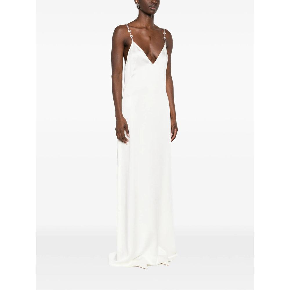 white linen dress maxi Cotton & linen sleeveless long dress - White - XS