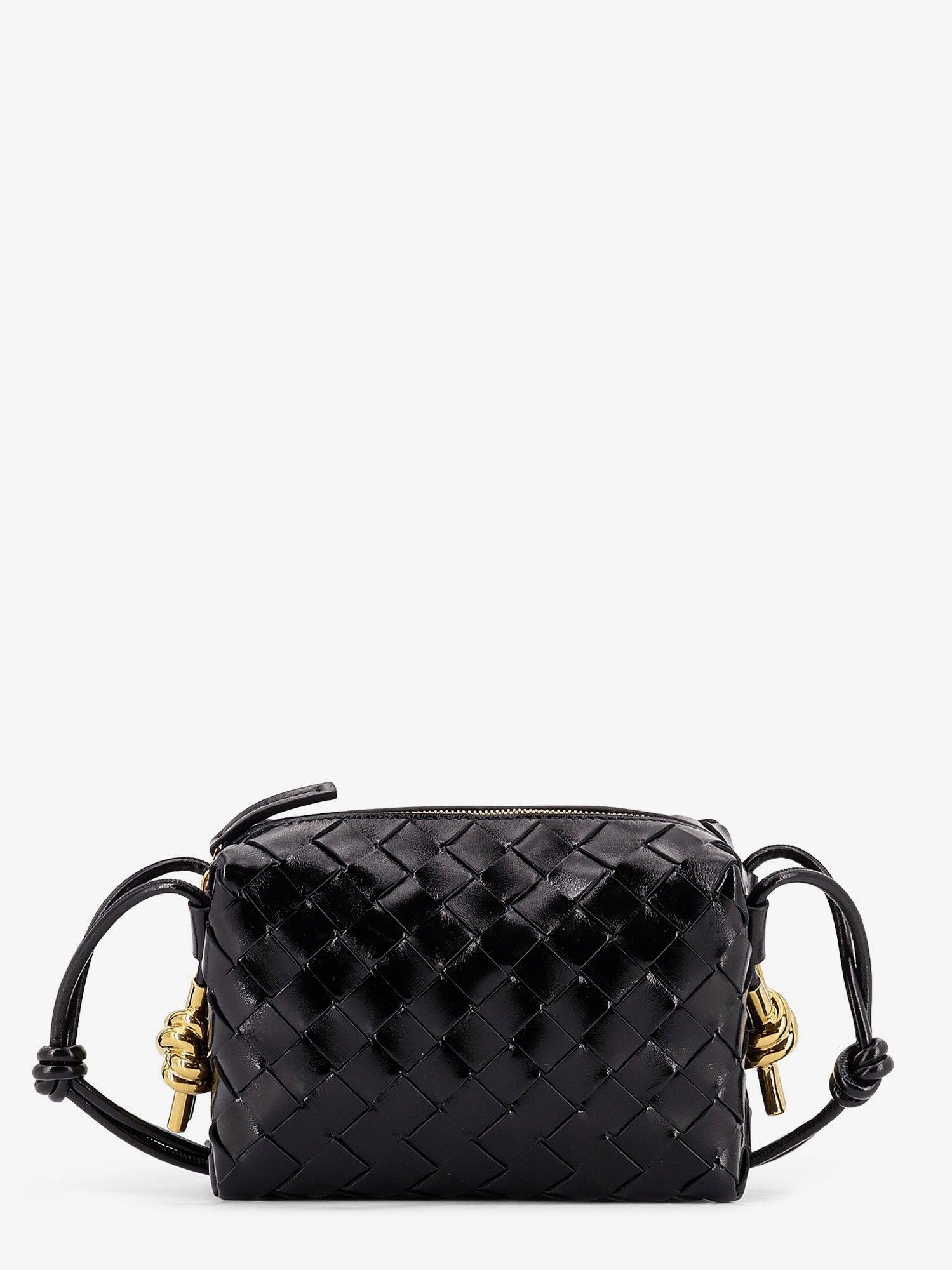 ショルダーバッグ・ポシェット BOTTEGA VENETA Bottega Veneta Jim Queen Small Shoulder Bag Bottega Veneta Jim Queen Small Black Leather Shoulder Bag