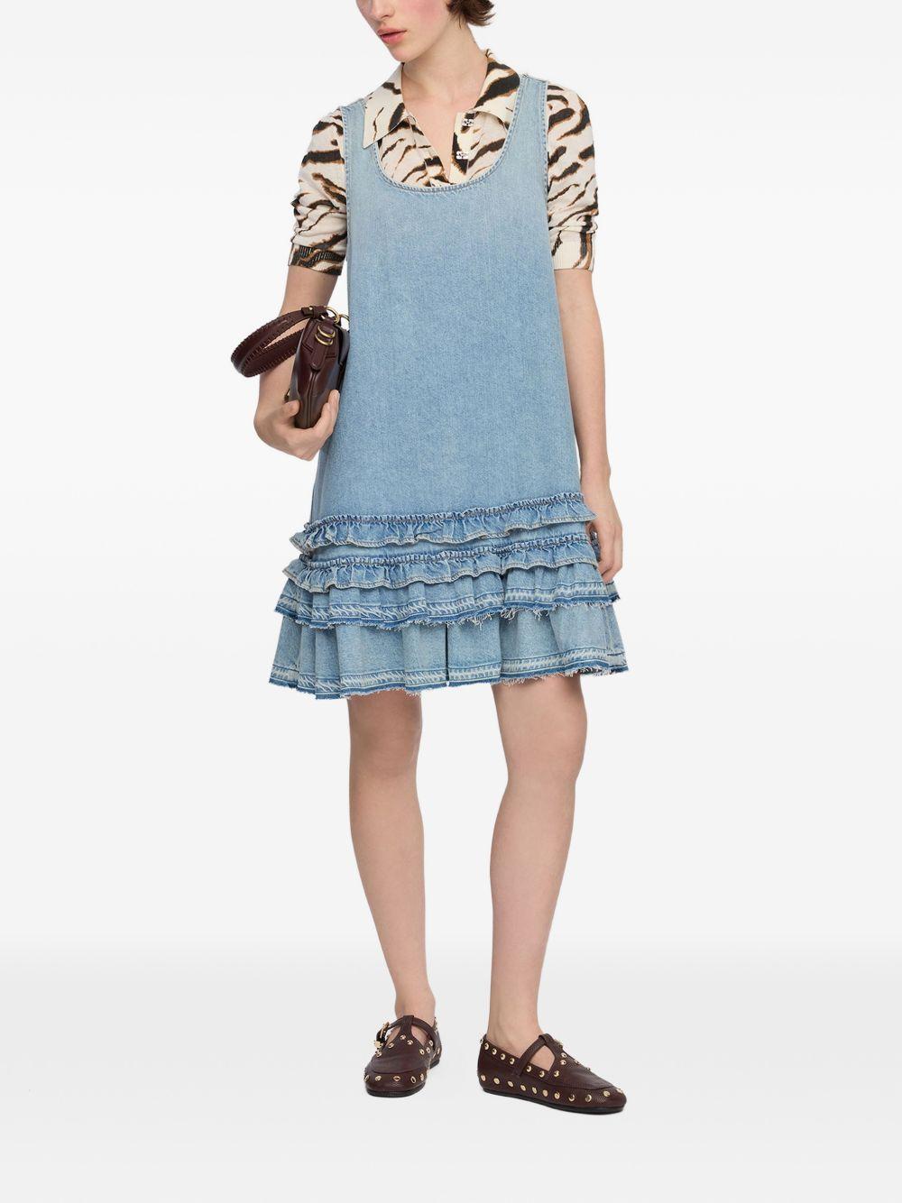 ganni blue feather dress Ganni Blue Feather Dress Rent Ganni Blue Dress By Rotation UK