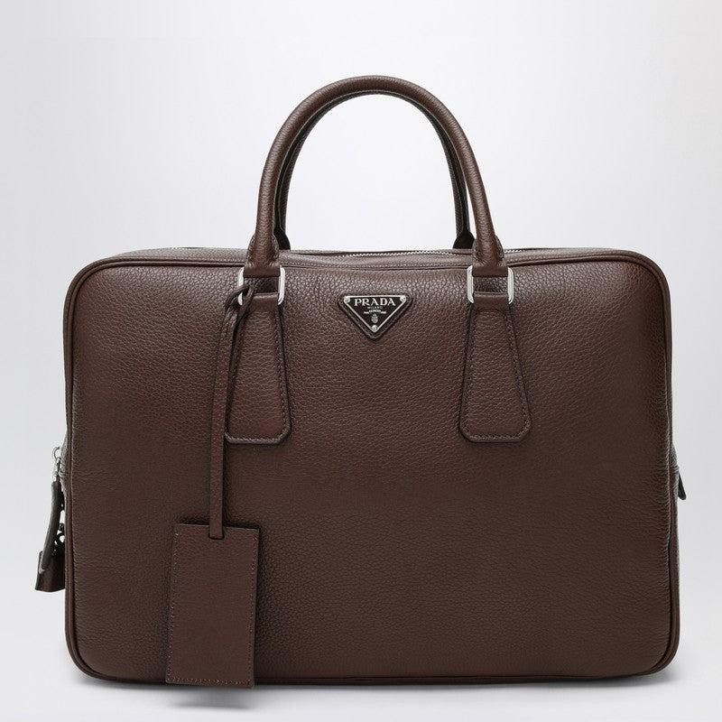 ショルダーバッグ PRADA BURNT BROWN LEATHER WORK BAG Prada Burnt Leather Work Bag in Brown for Men | Lyst