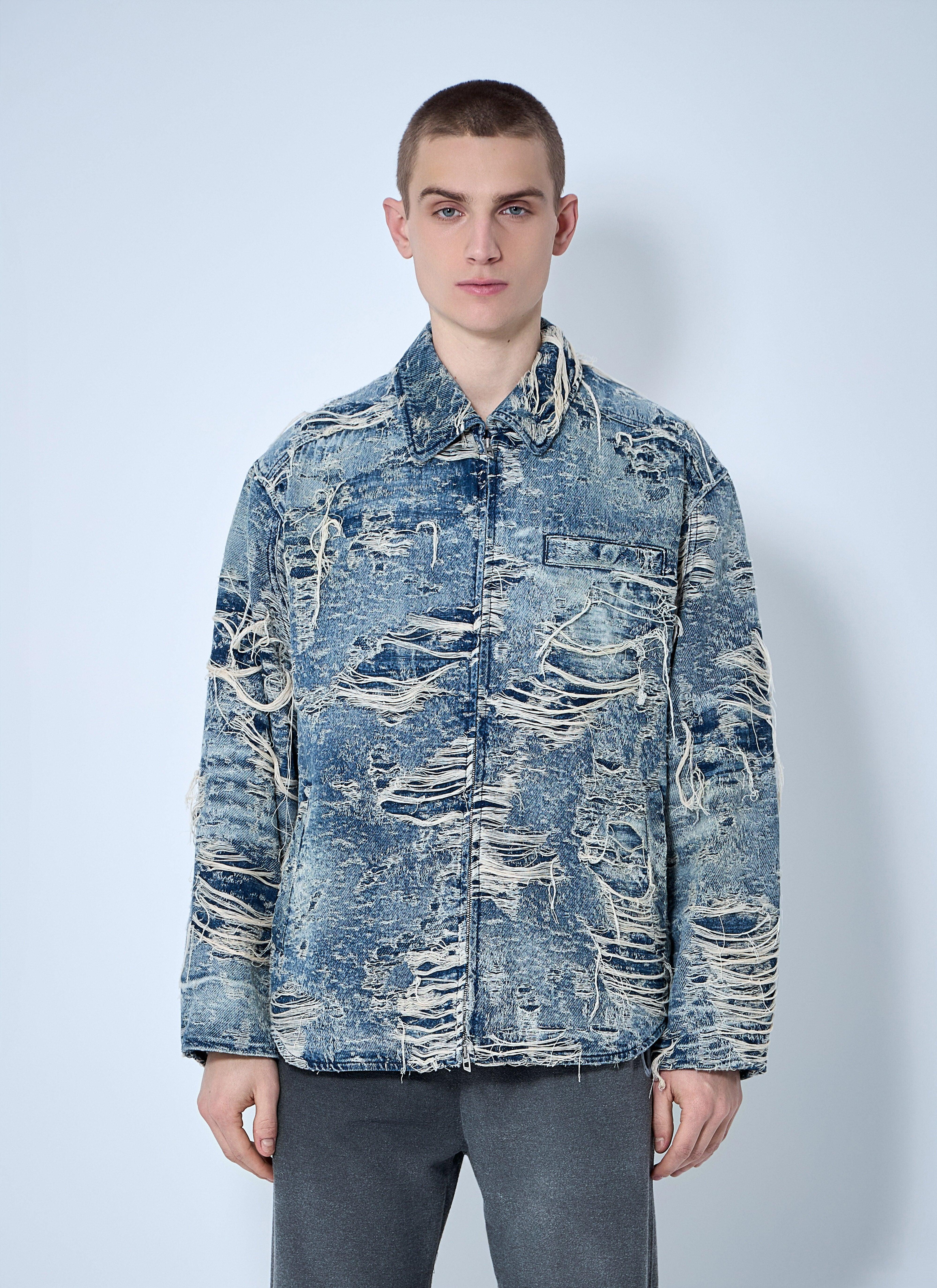 【関税込み】Diesel ブルー D-Ivar-Fsg1 デニムジャケット D-IVAR-FSG1 Jacket in floating-thread denim｜ブルー｜メンズ