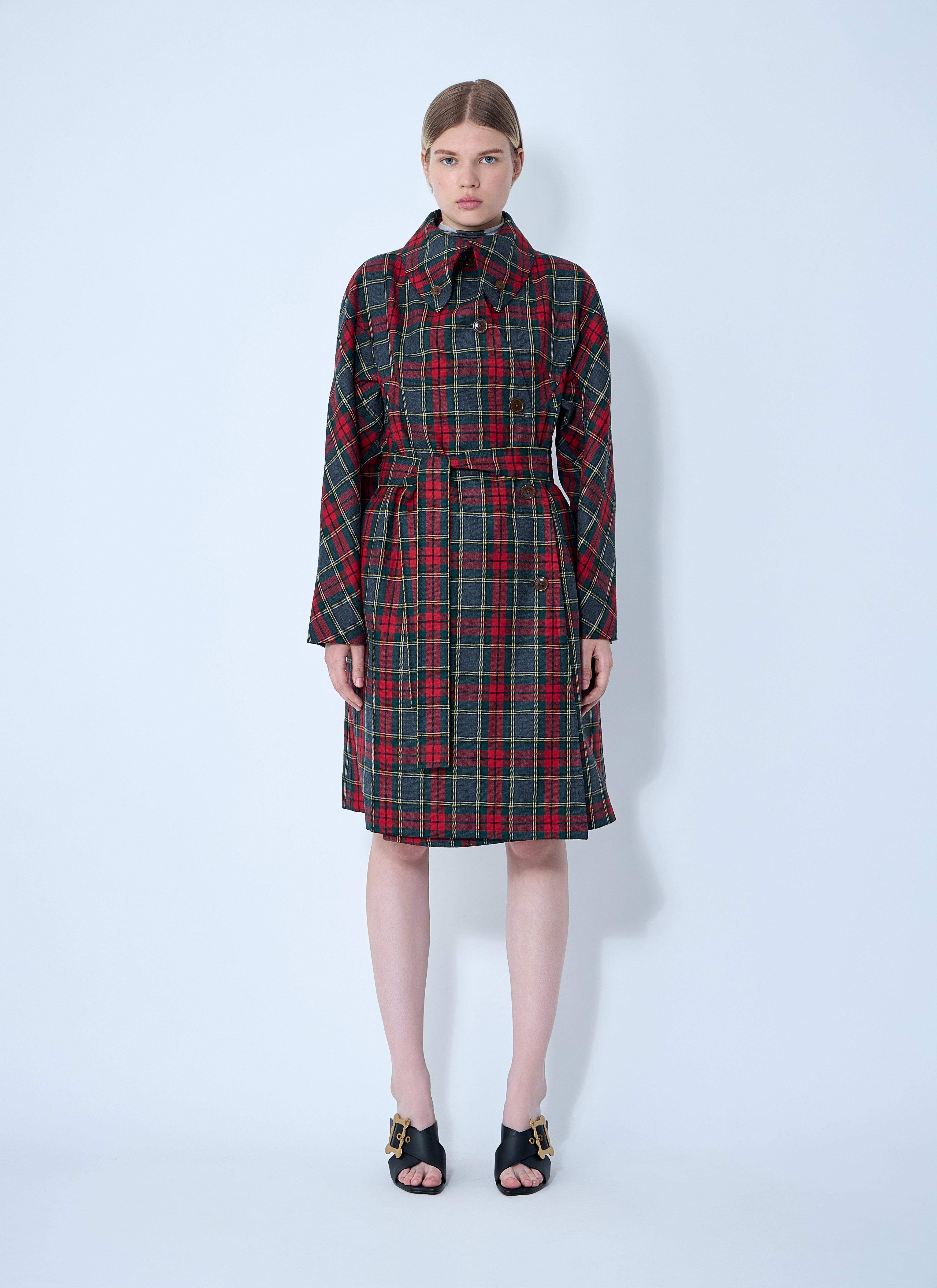 コート Vivienne Westwood Women's ALIEN TEDDY Check Coat Vivienne Westwood Alien check-pattern Coat | Green | FARFETCH