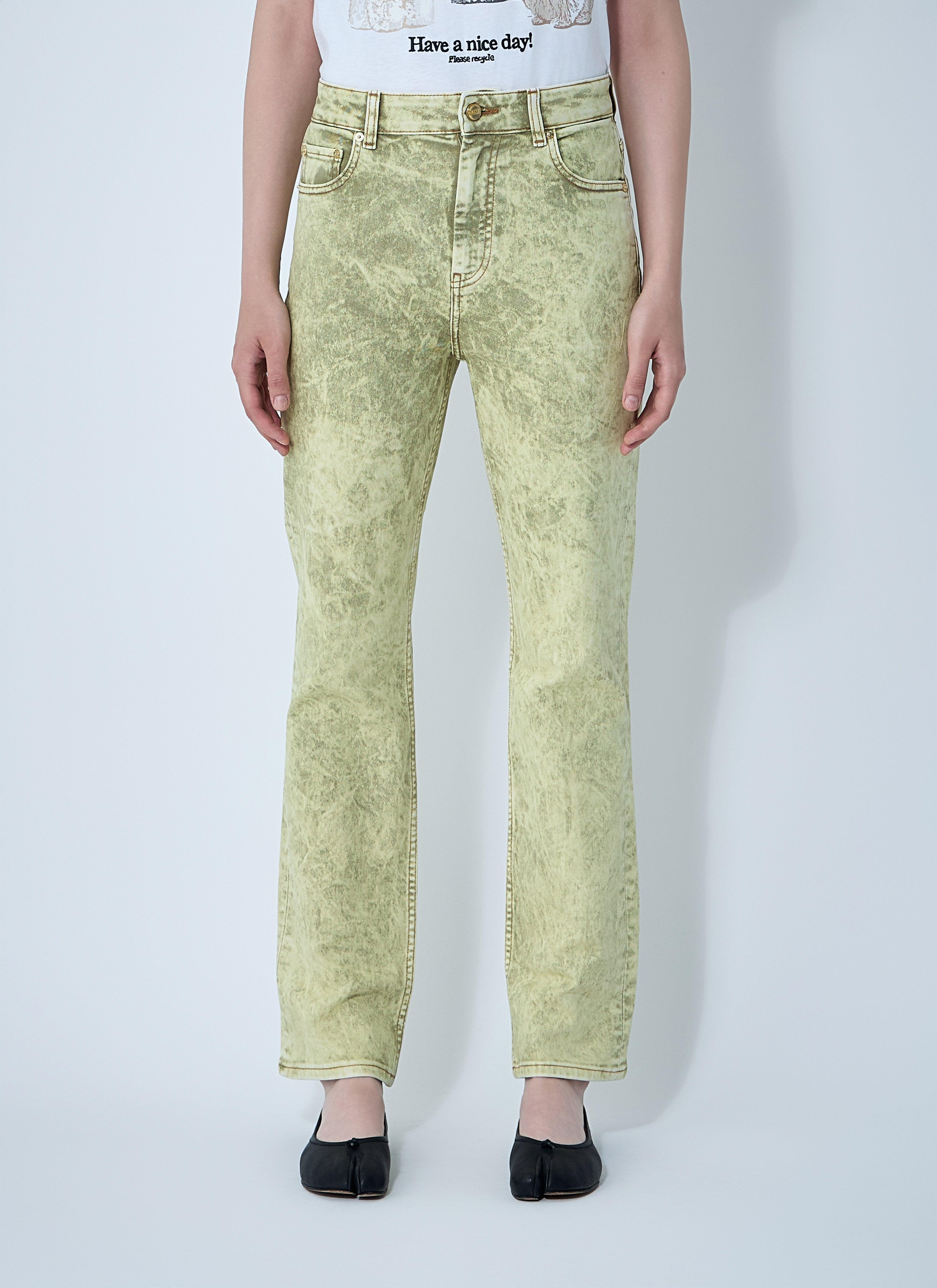 デニム・ジーパン GANNI STARY JEANS IN SPARKLING FOIL Ganni Foil Denim Stary - Gold – Luck Lafayette