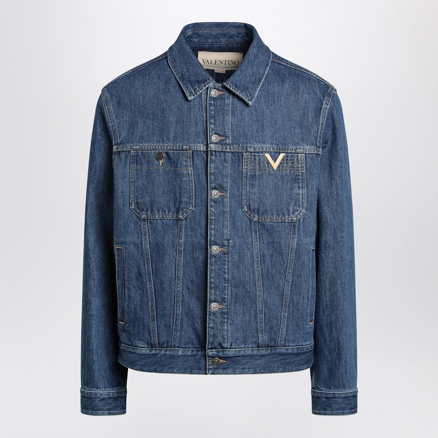 Valentino Denim Jacket With Vgold Detail in Blue for Men | Lyst