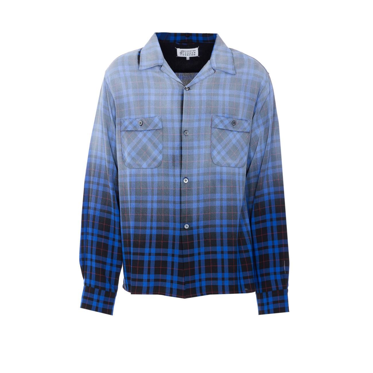 Maison Margiela Check Shirt With Gradient Effect in Blue for Men 