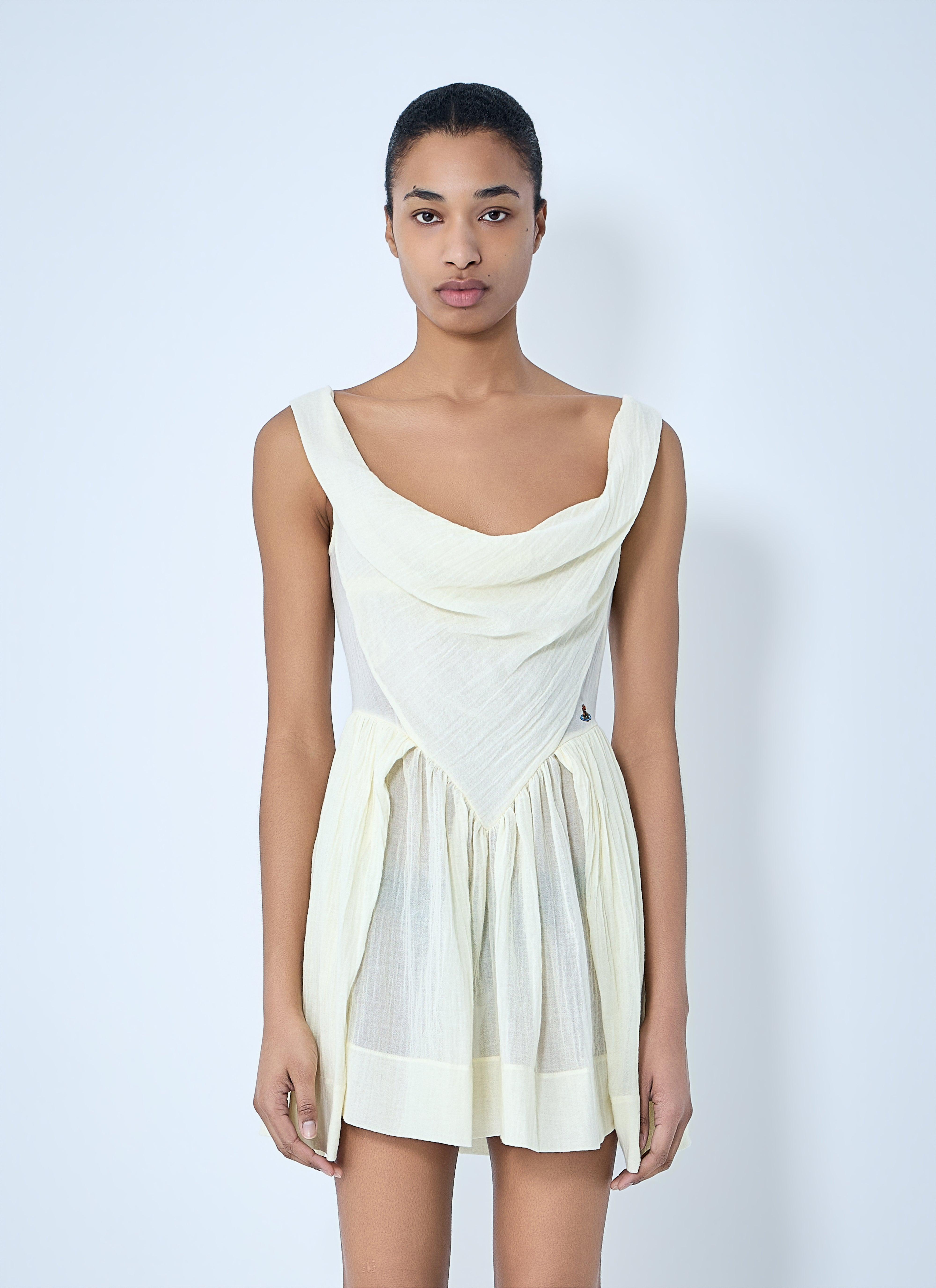 smock mini dress Black Mini Dress Round Neck Tiered Smock