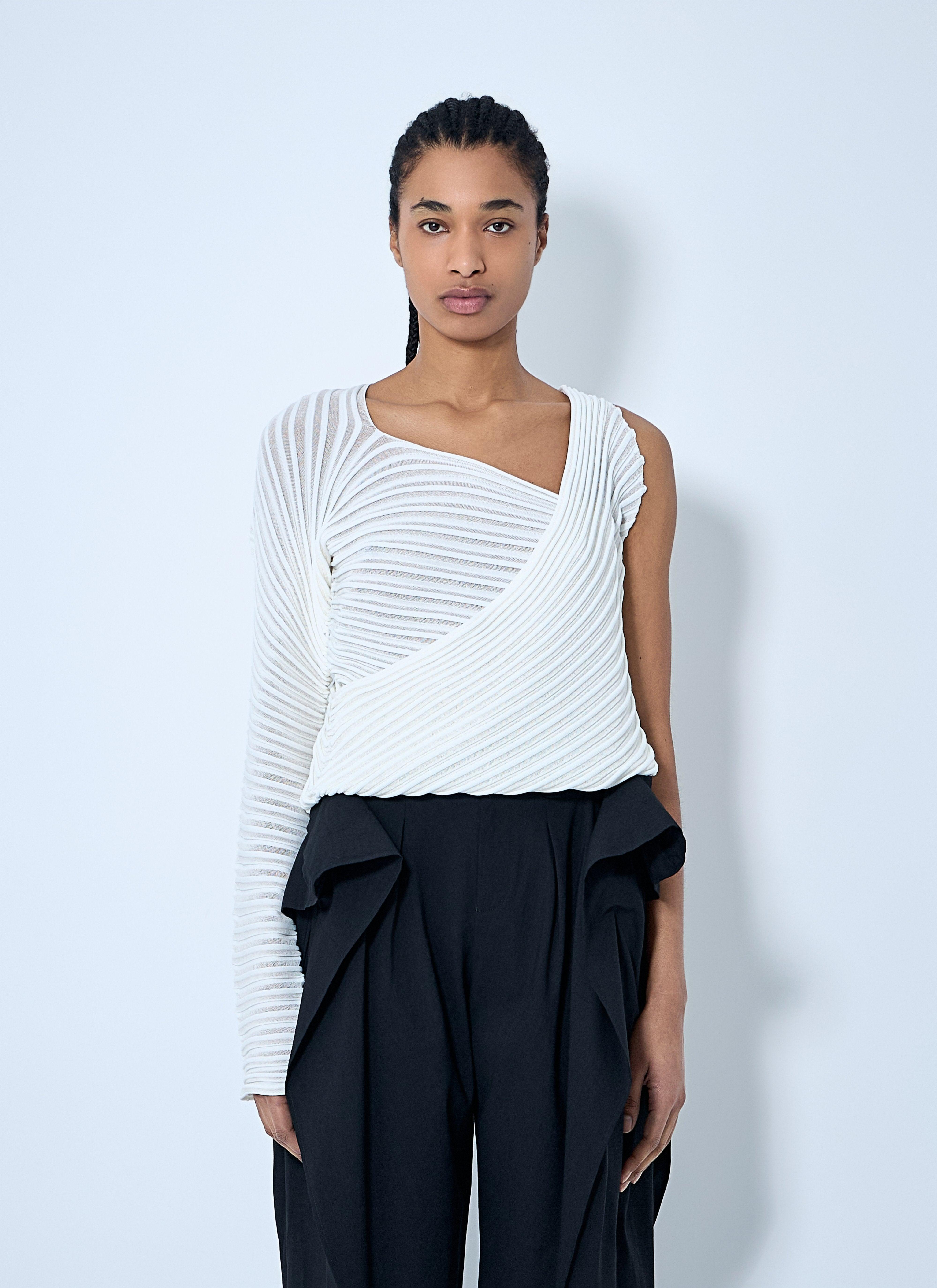 Issey Miyake Stream Knit Top in White | Lyst
