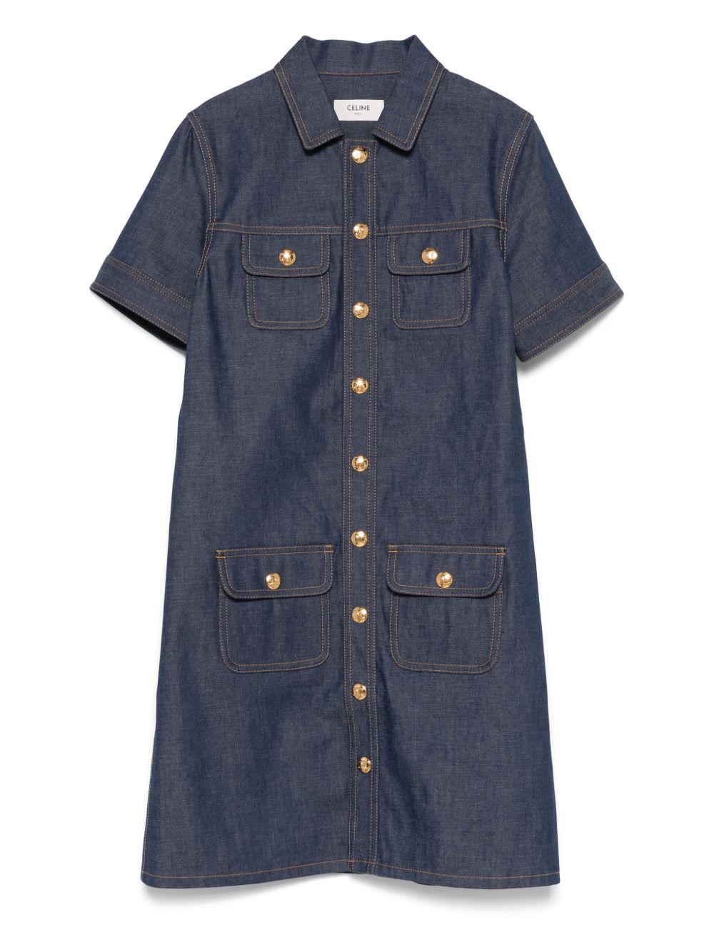 celine--Shirtdress-Abito-Corto