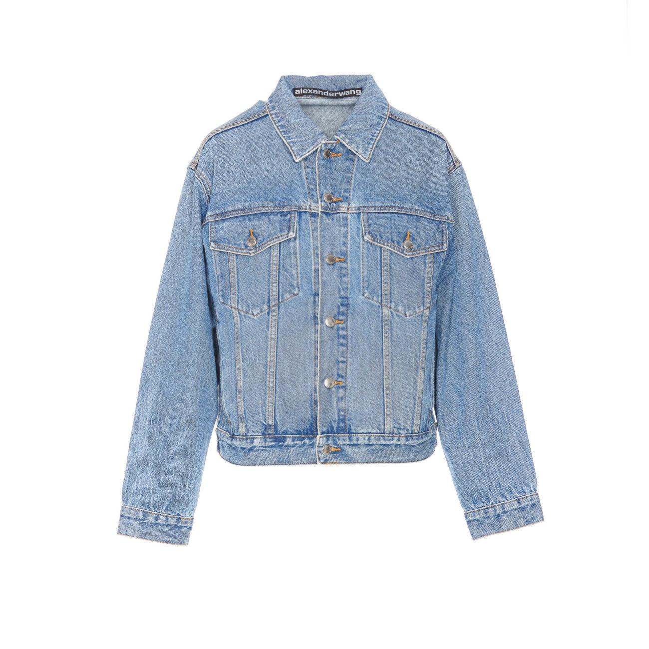 ジャケット ALEXANDER WANG 24FW Deep Blue Denim Jacket 4DC1202645 460 Regen Cotton Denim Wrapped Jacket in DEEP BLUE | alexanderwang®