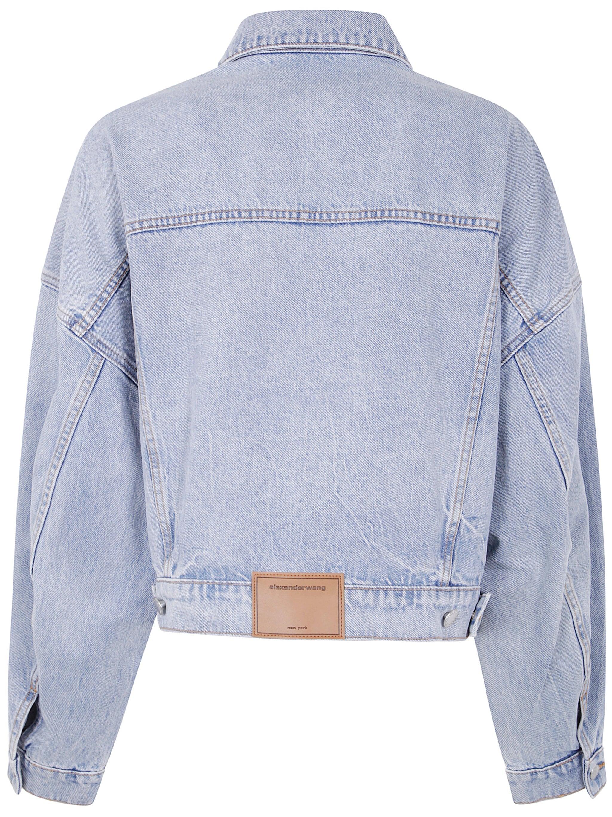 Alexander Wang Clip Trucker Jacket in Blue | Lyst