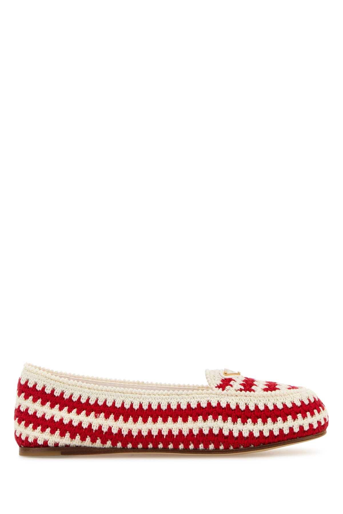 Prada Embroidered Crochet Loafers | Lyst
