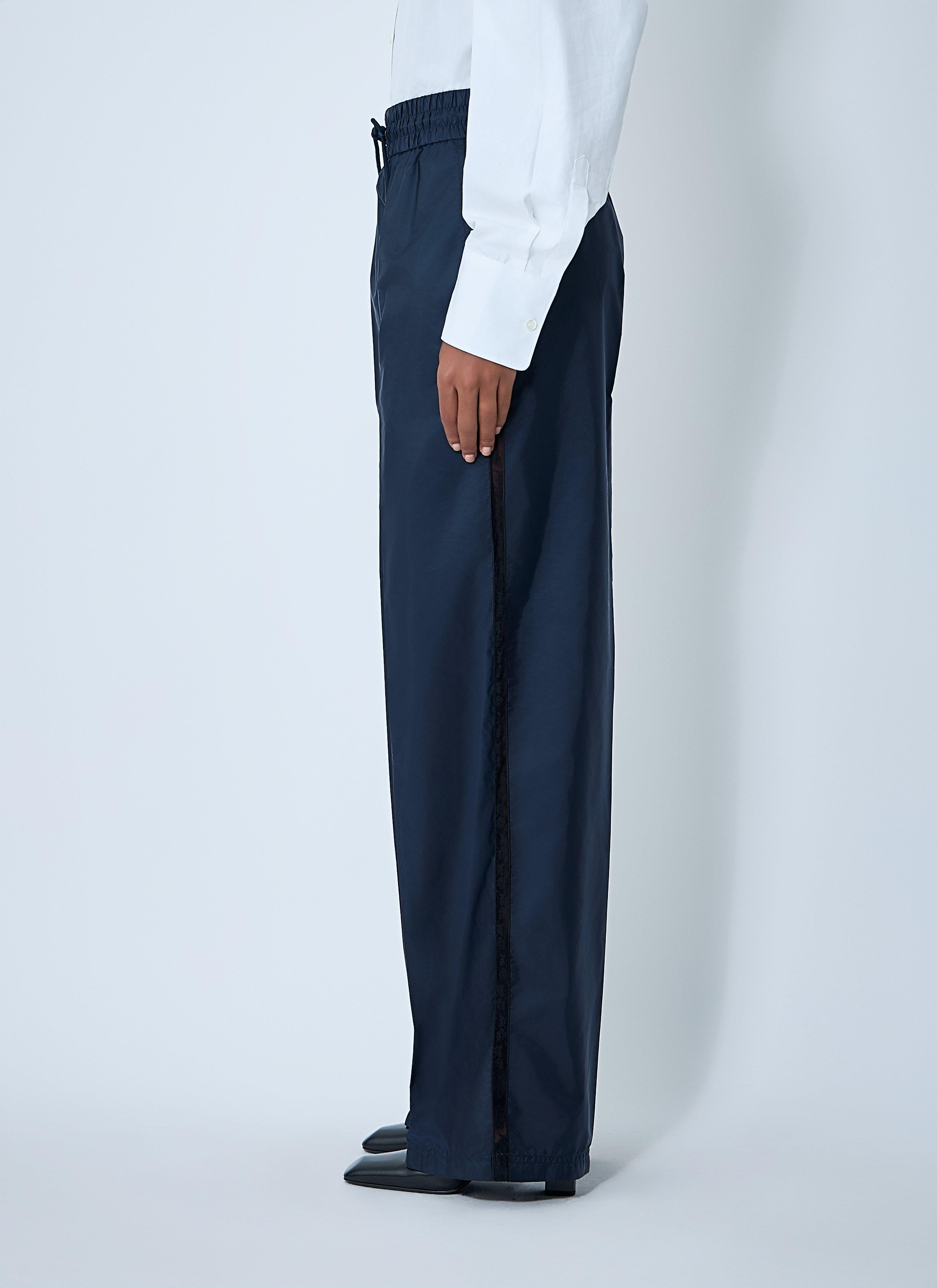 Prada Logo Plaque Pants in Blue | Lyst