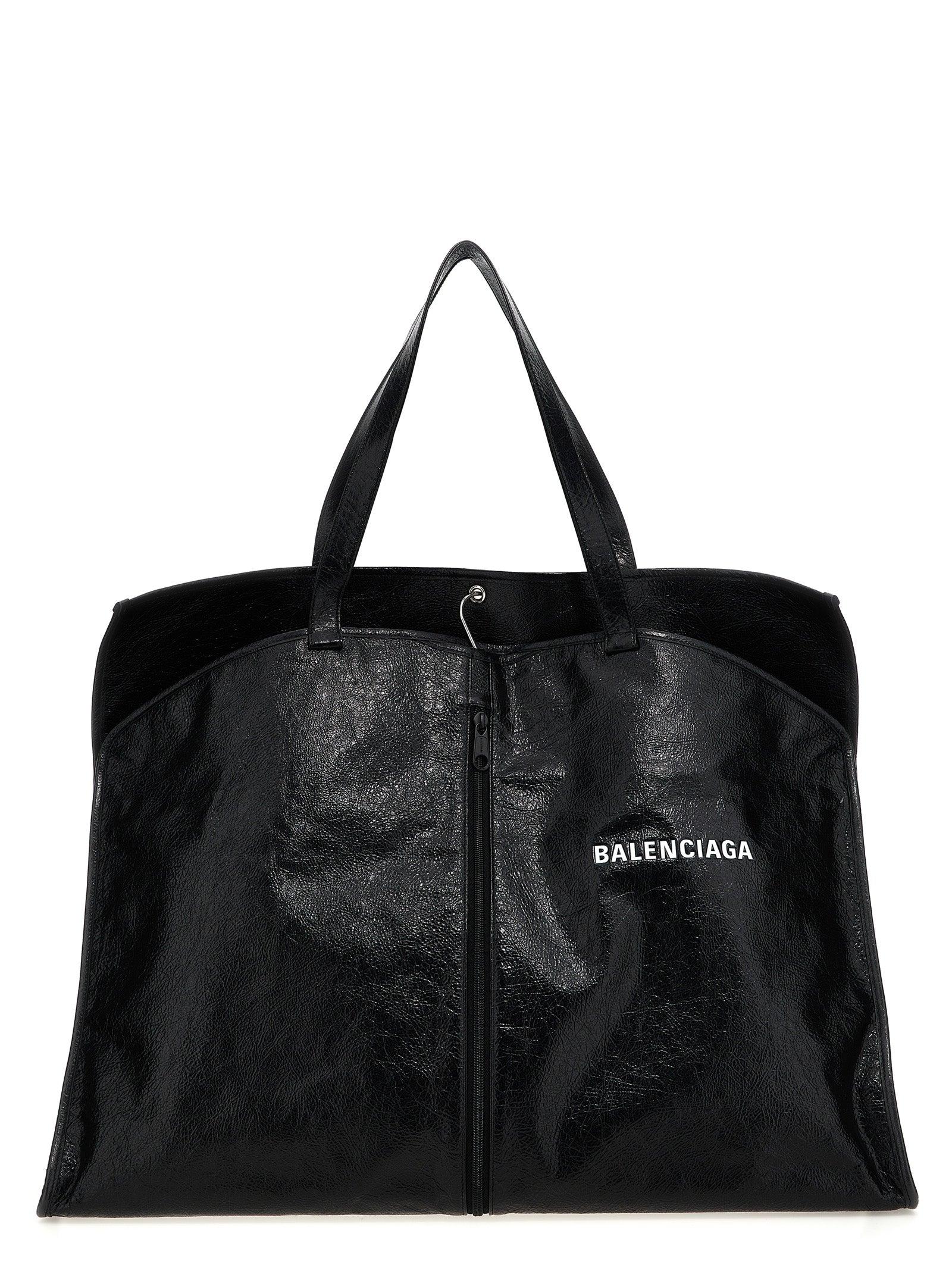 トートバッグ BALENCIAGA 'Borsa Porta Abiti Shopper' shopping bag Black Balenciaga 'Borsa Porta Abiti Shopper' Shopping Bag in Black