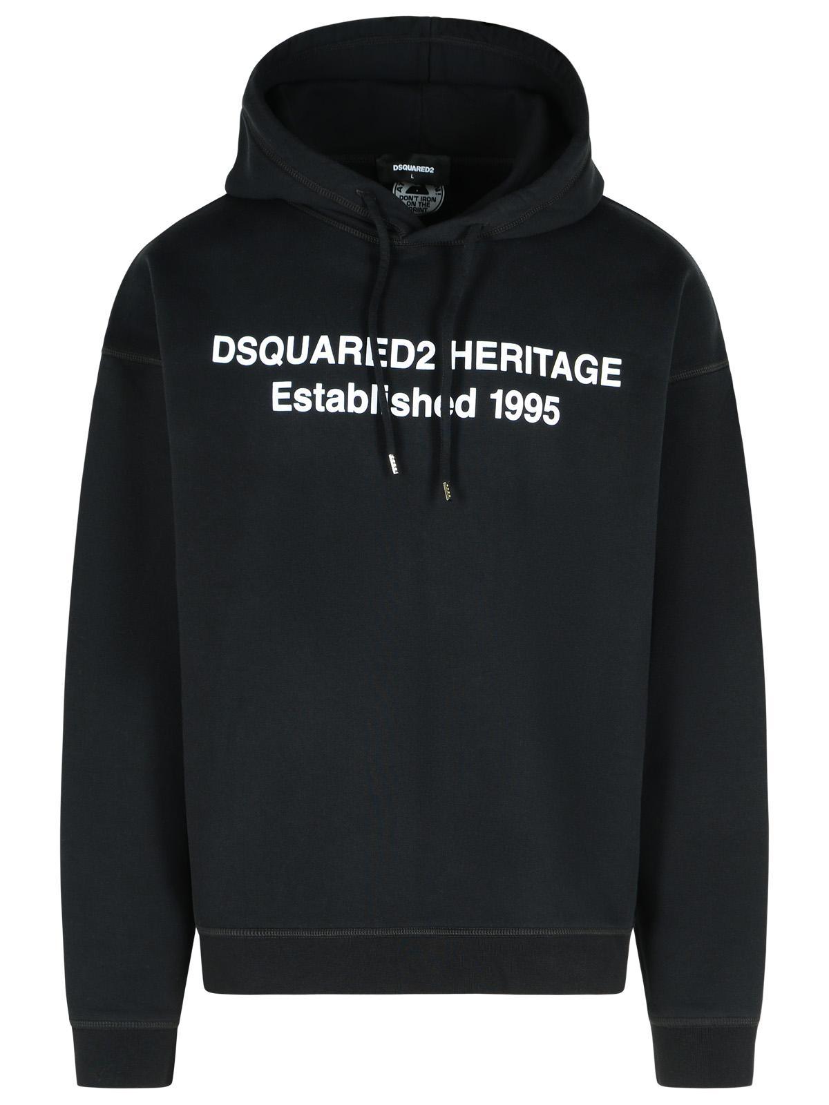 パーカー・フーディ Dsquared Black Cotton Sweatshirt DSQUARED2 ディースクエアード パーカー スウェット メンズ
