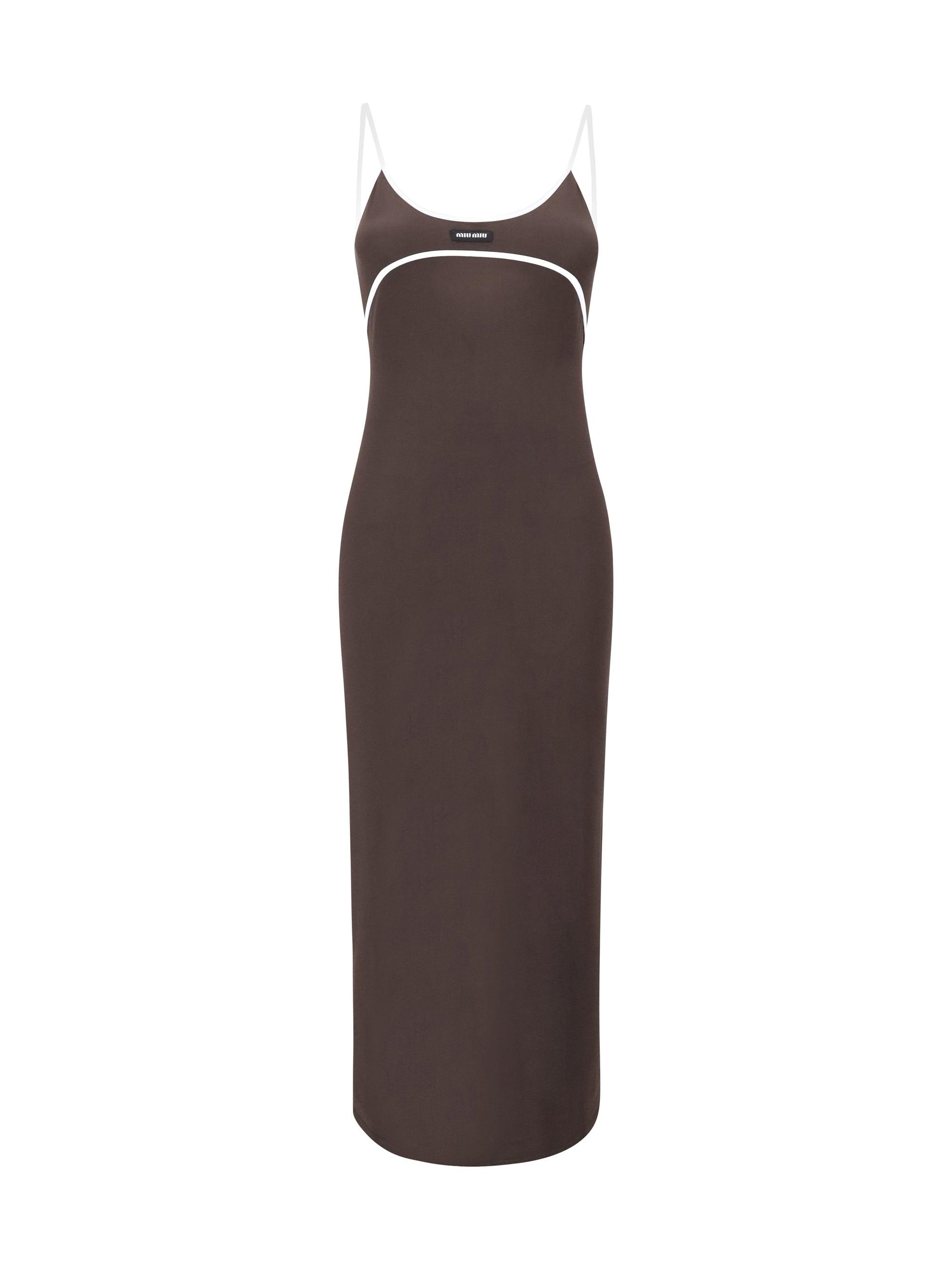 ワンピース MIUMIU MIDNIGHT BLUE STRETCH SILK BLEND DRESS Miu Miu Midnight Blue Stretch Silk Blend Dress | italist