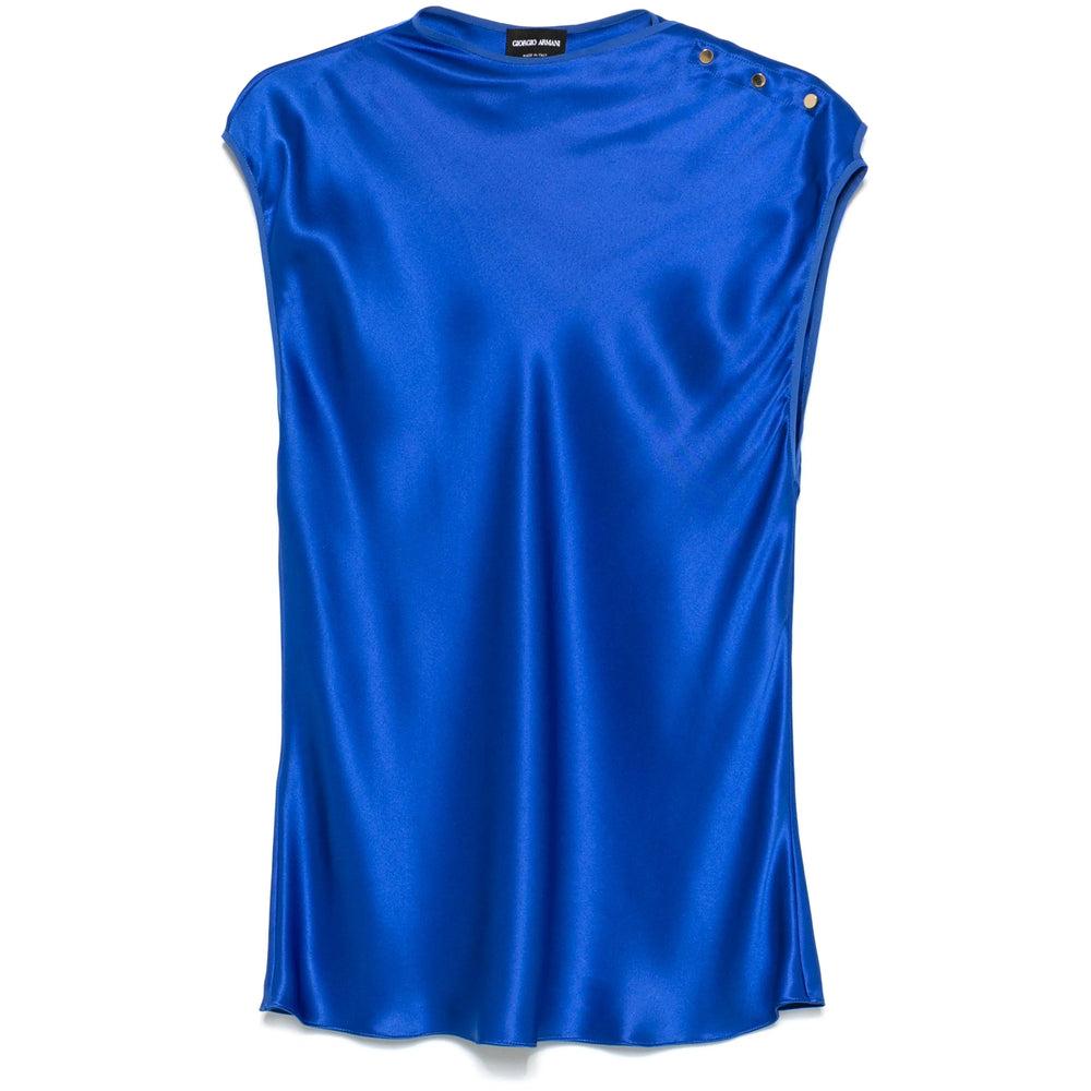 Tシャツ・カットソー GIORGIO ARMANI MAROCAIN GLITTERY SILK SLEEVELESS TOP Giorgio Armani Sleeveless and tank tops for Women | Online