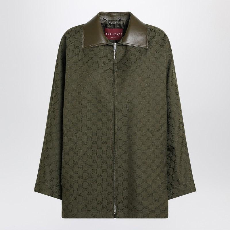 ジャケット GUCCI MILITARY GREEN GG FABRIC JACKET Green Gucci Jackets for Women | Lyst