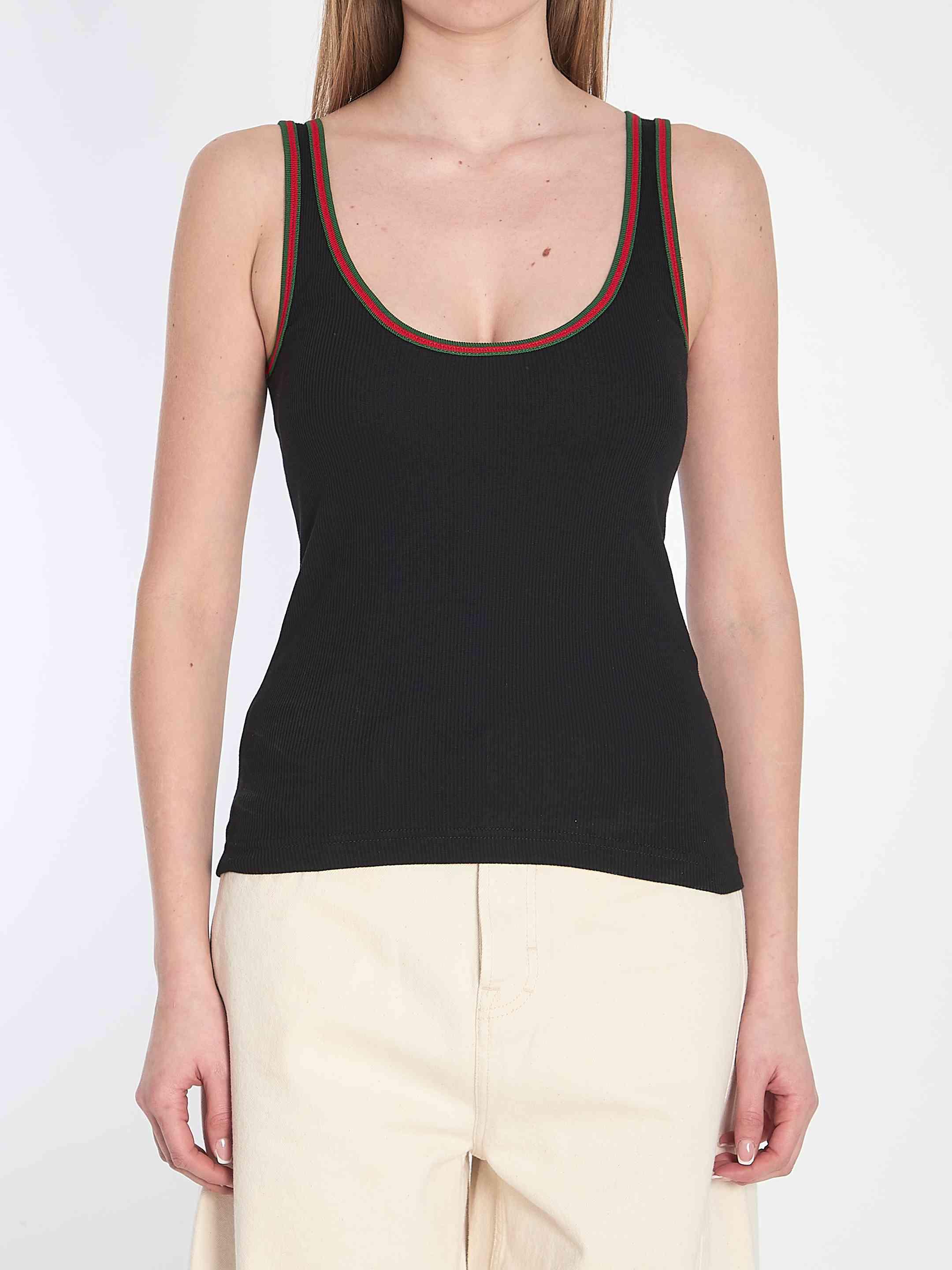 Gucci Web Tank Top in Black | Lyst