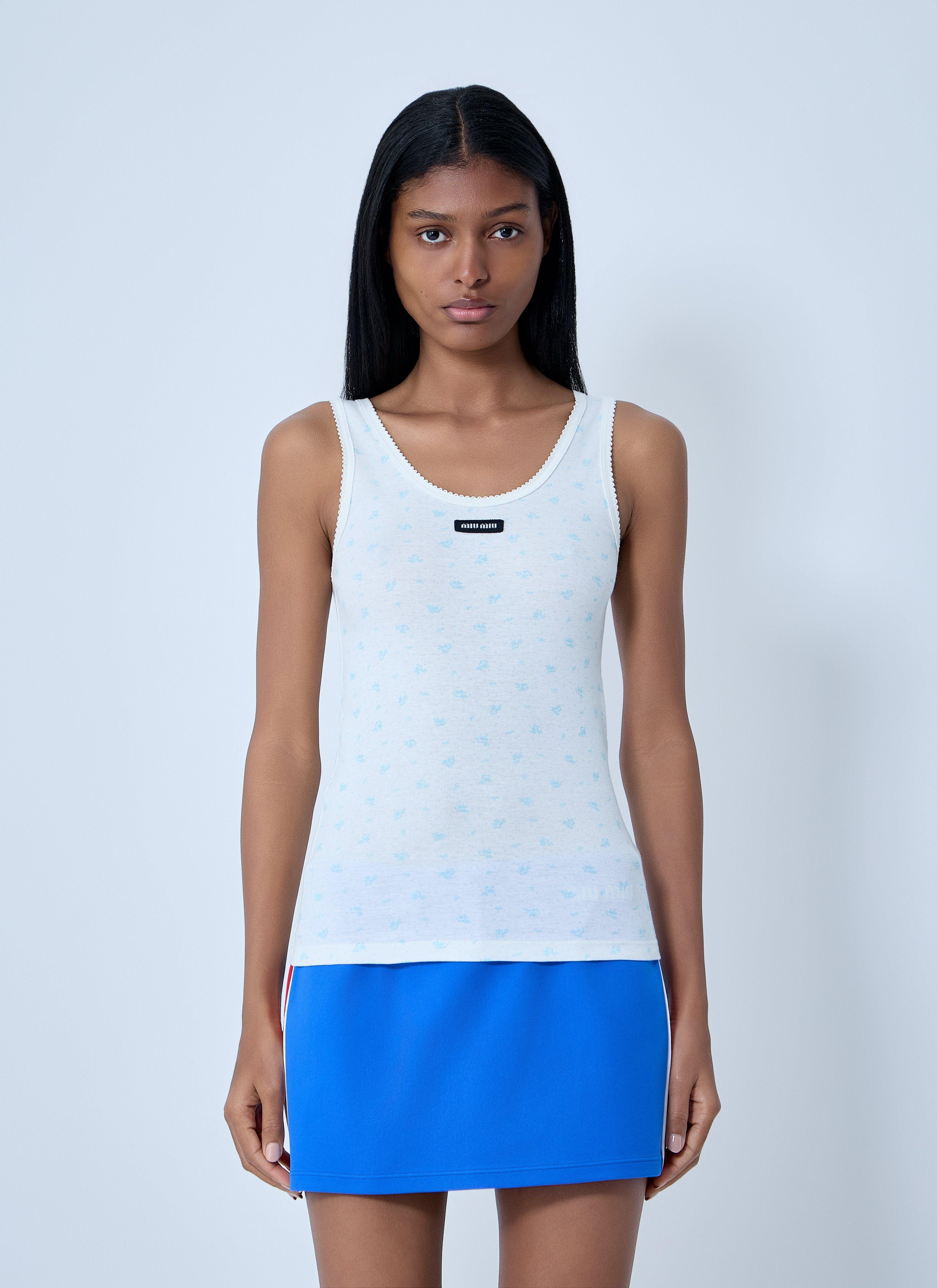 トップス MIUMIU Navy Short Tank Top MIUMIU Navy Short Tank Top