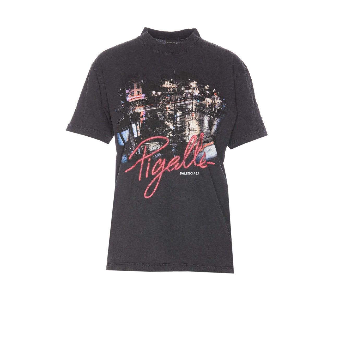 Balenciaga Pigalle Logo T-Shirt in Black | Lyst