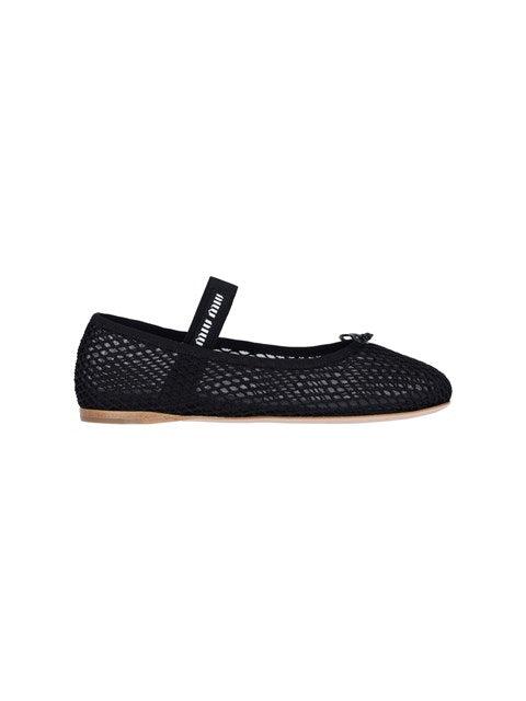 フラットシューズ MIU MIU Mesh ballerinas Nero 27349341_57235595_600.jpg