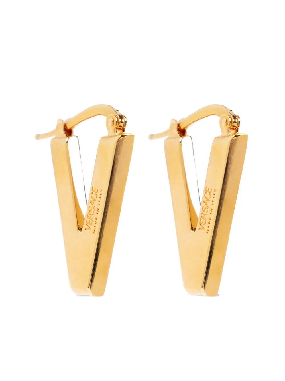 Versace Chain Earrings V2025 in Metallic | Lyst