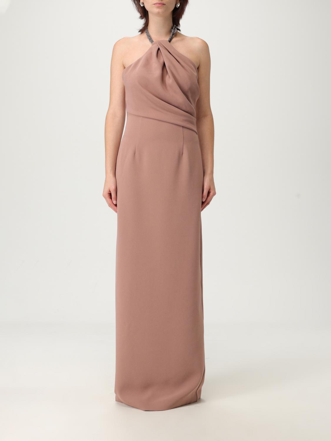 Solace London Elegant Halter Neck Gown in Pink | Lyst