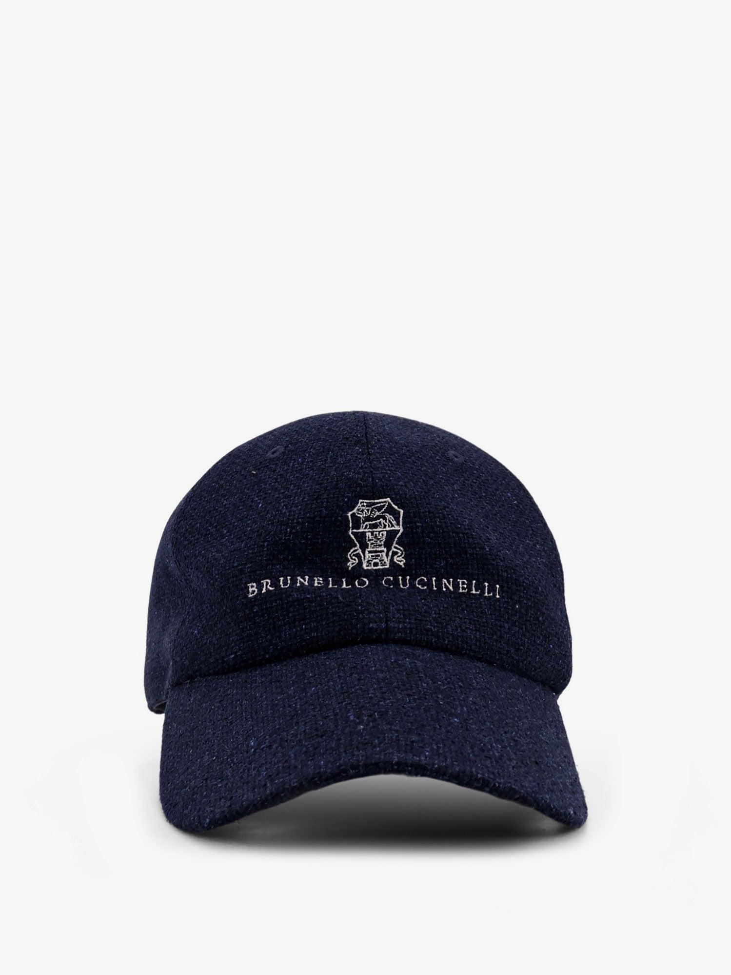 Brunello Cucinelli Silk, Linen And Wool Hat in Blue for Men | Lyst