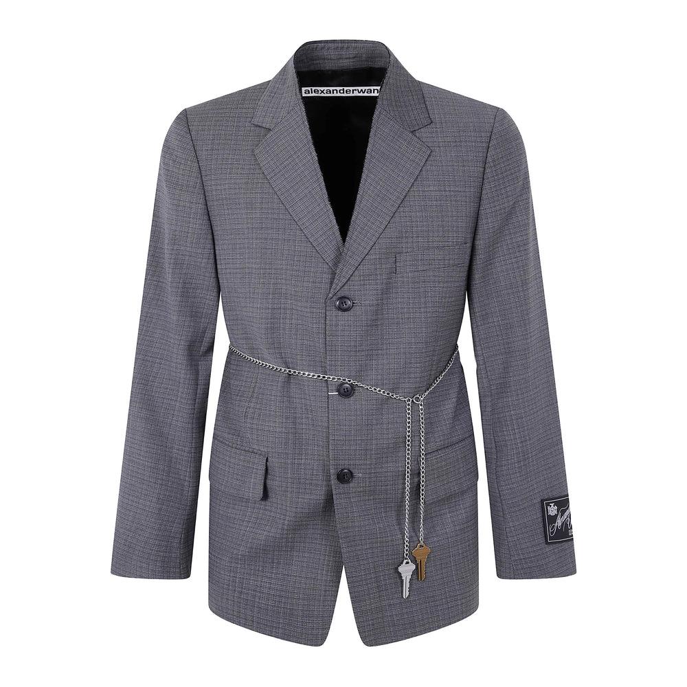 ジャケット Alexander Wang TAILORED BLAZER WITH CHAIN (1WC3252663 085) TAILORED BLAZER W CHAIN – HopenClo