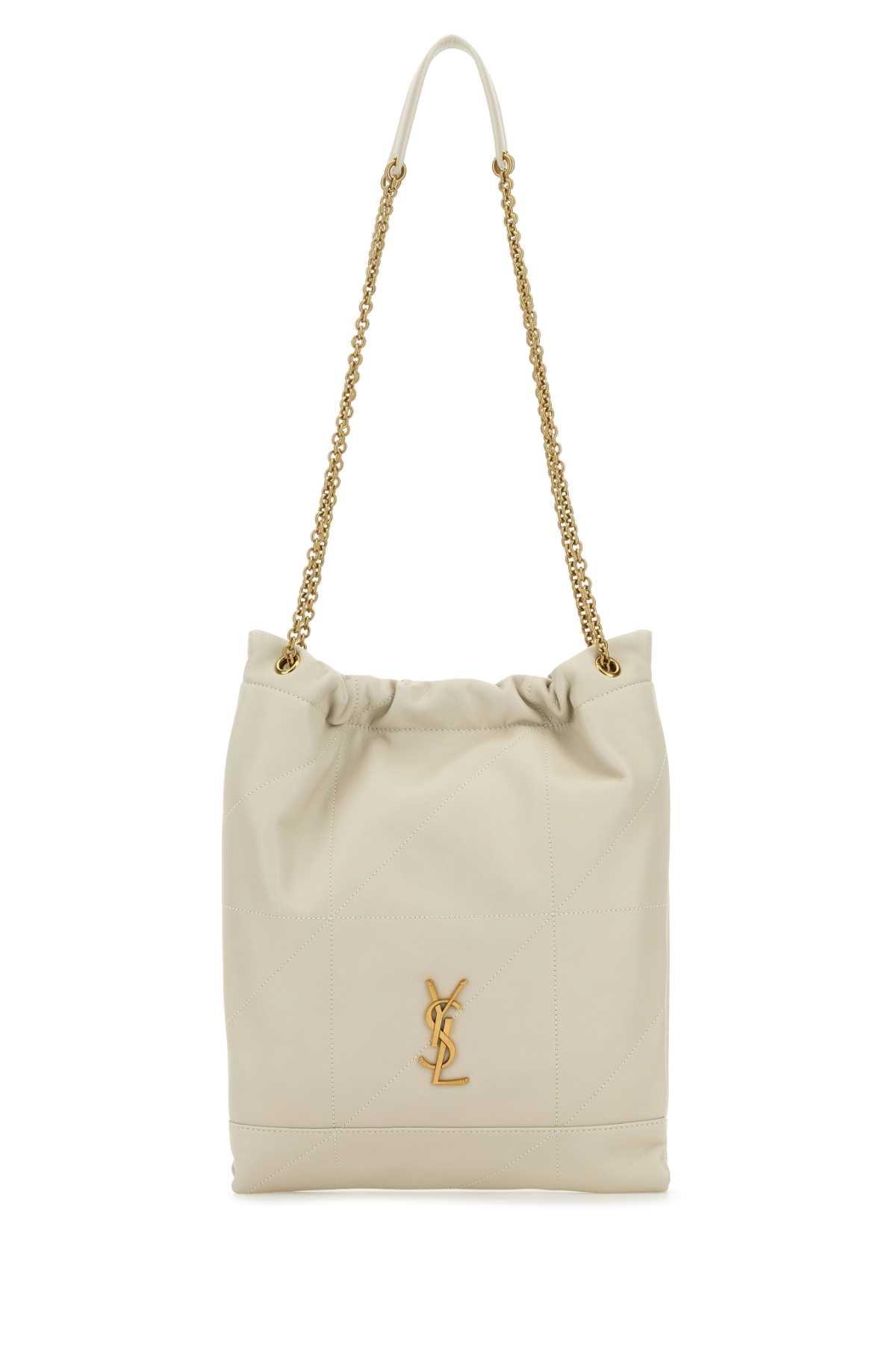 【関税&送料込】Saint Laurent Ivory Leather Pochon Shoulder Saint Laurent Ivory Leather Pochon Shoulder Bag in Natural