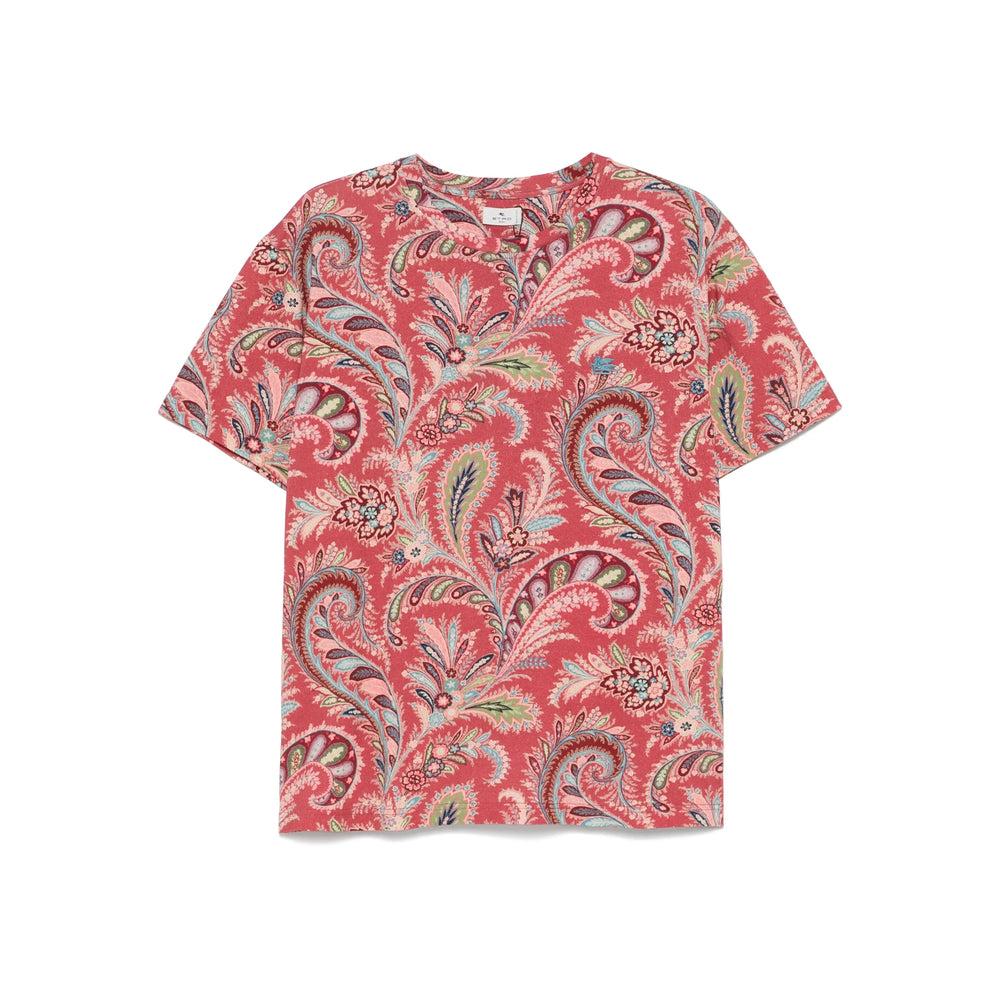 Tシャツ・カットソー Etro Short Sleeve T-Shirt With Floral Etro Summer Artwork Short-Sleeve T-Shirt | Lyst