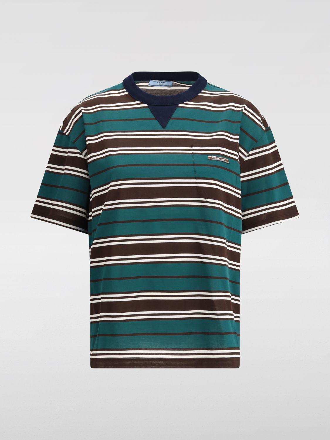 Tシャツ・カットソー Prada Sage Green Jersey T-Shirt Prada Triangle Logo Cotton t-shirt | Green | FARFETCH