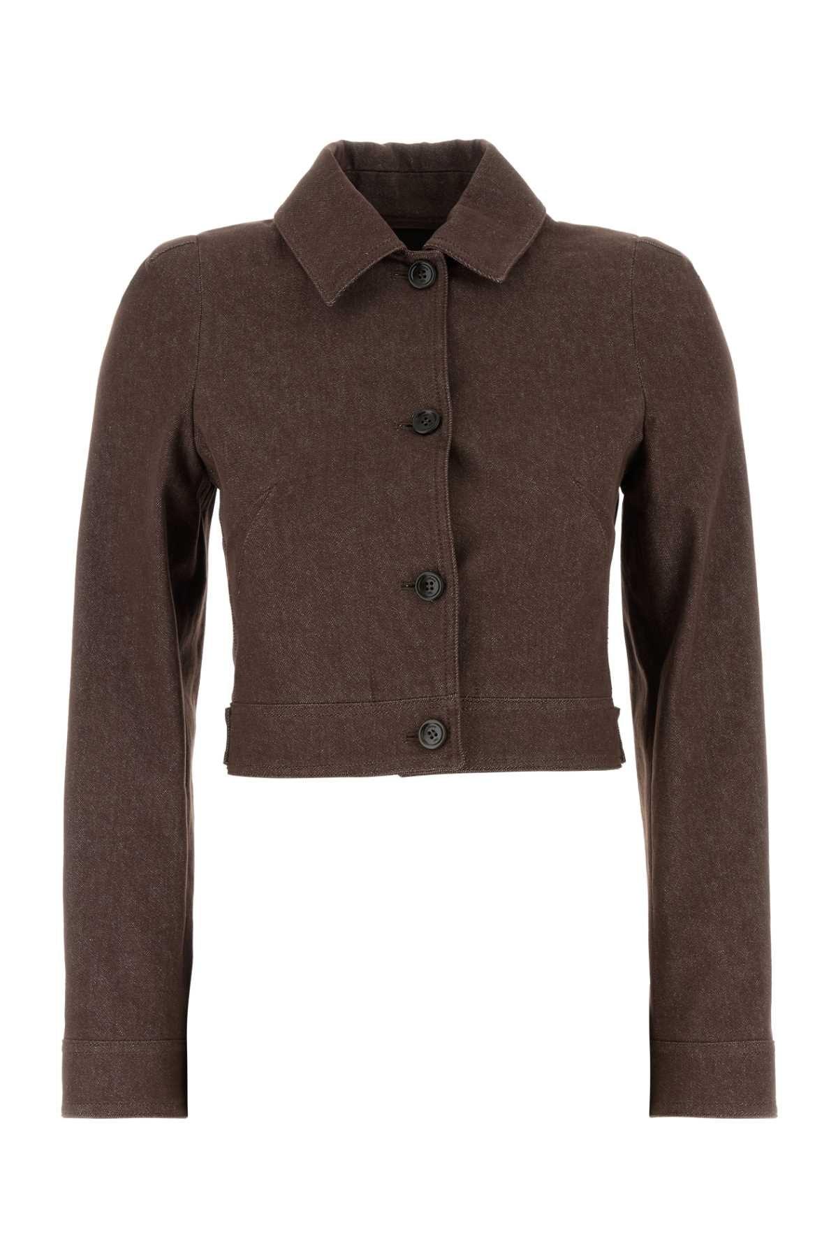 【送料&関税込】Max Mara Brown Denim Carpa Jacket Max Mara Denim Carpa Jacket in Brown | Lyst