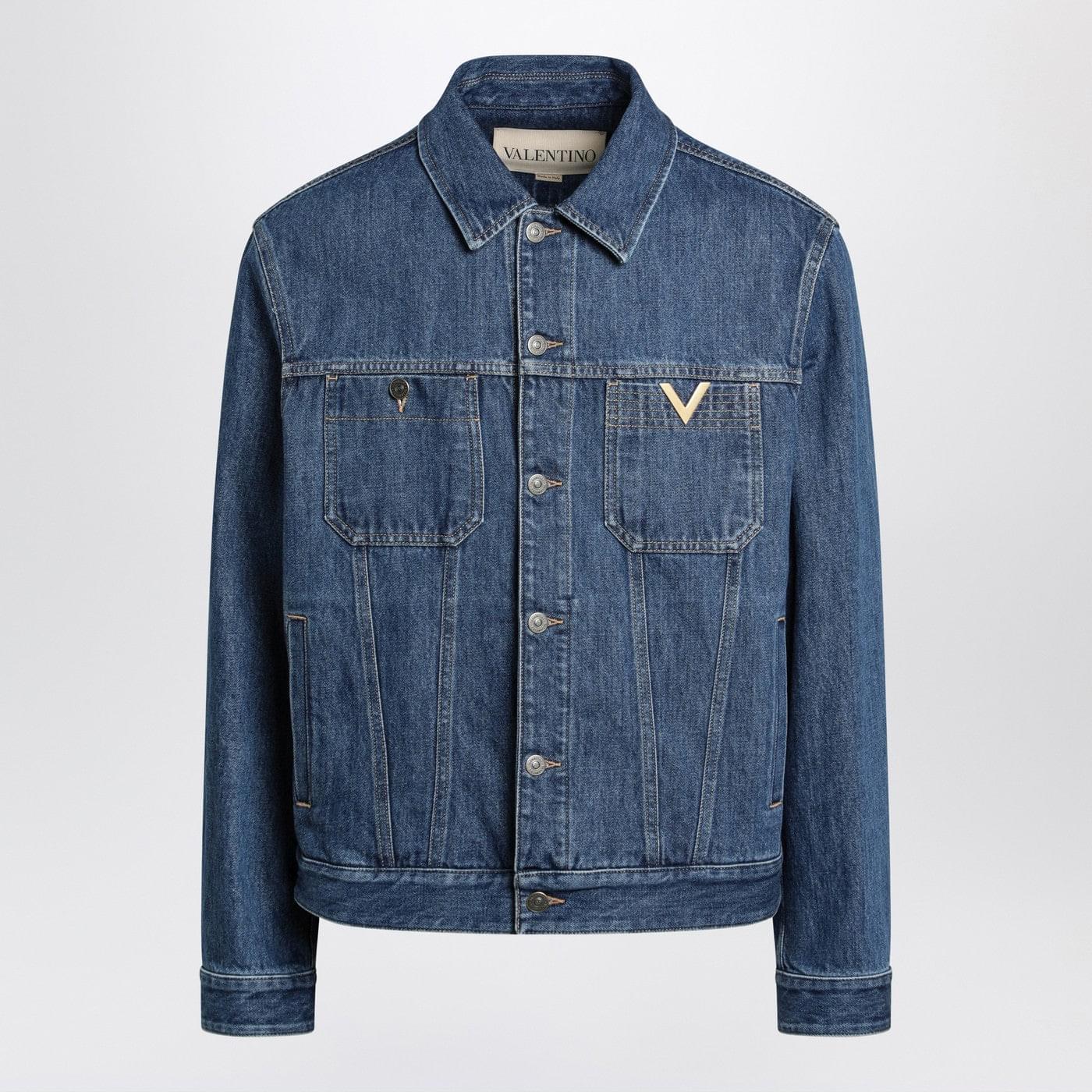 【Valentino garavani】イタリー製　ビンテージ　デニムジャケット Valentino Denim Jacket With Vgold Detail in Blue for Men | Lyst