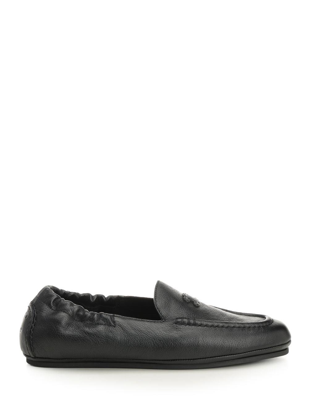 Celine Loafer With Triomphe Goatskin in Black for Men | Lyst