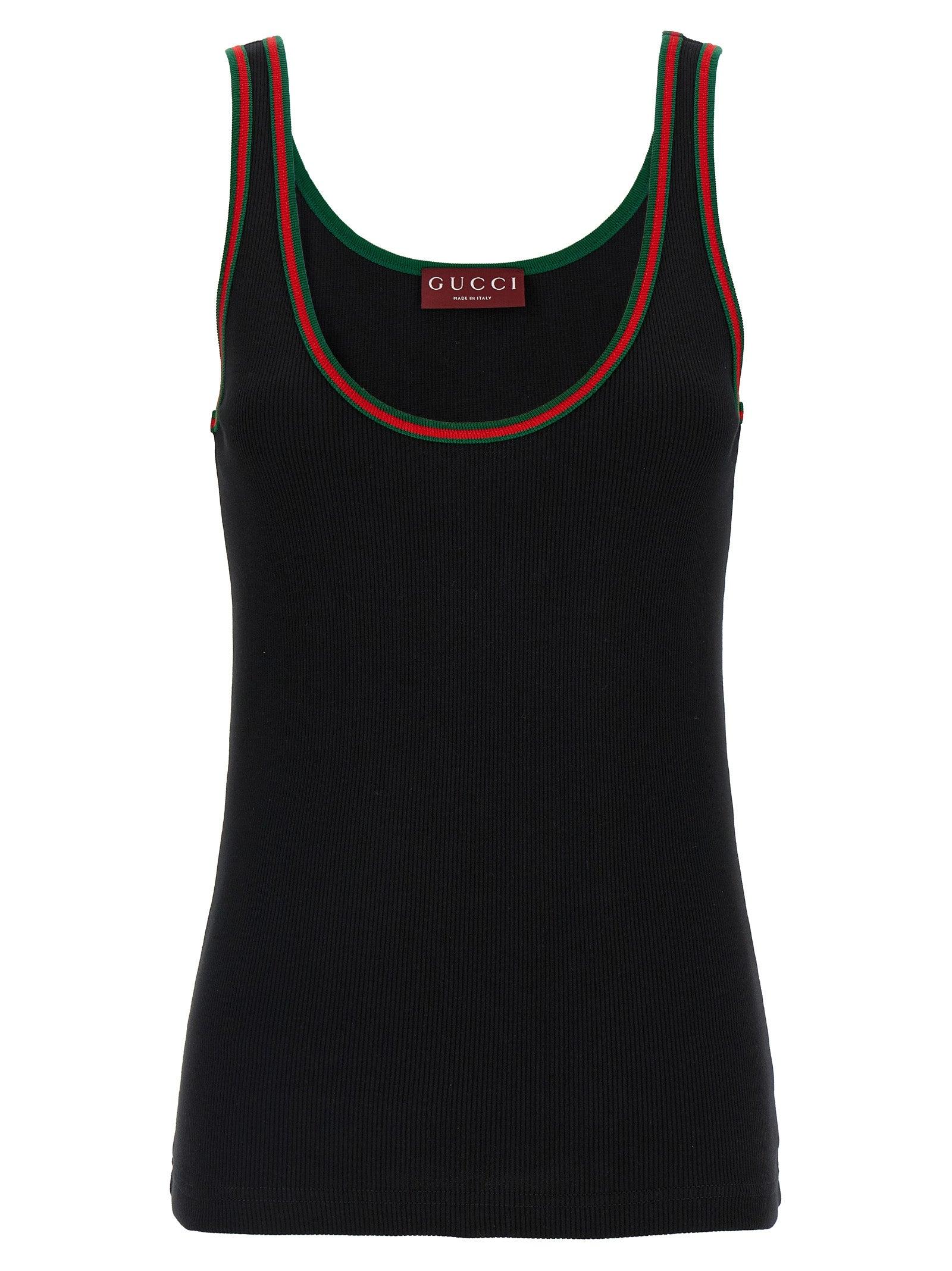 Gucci Web Tank Top in Black | Lyst