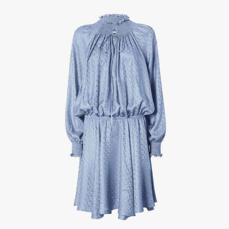 ワンピース FENDI JACQUARD SILK MINI DRESS Fendi Silk Jacquard Dress in Blue | Lyst