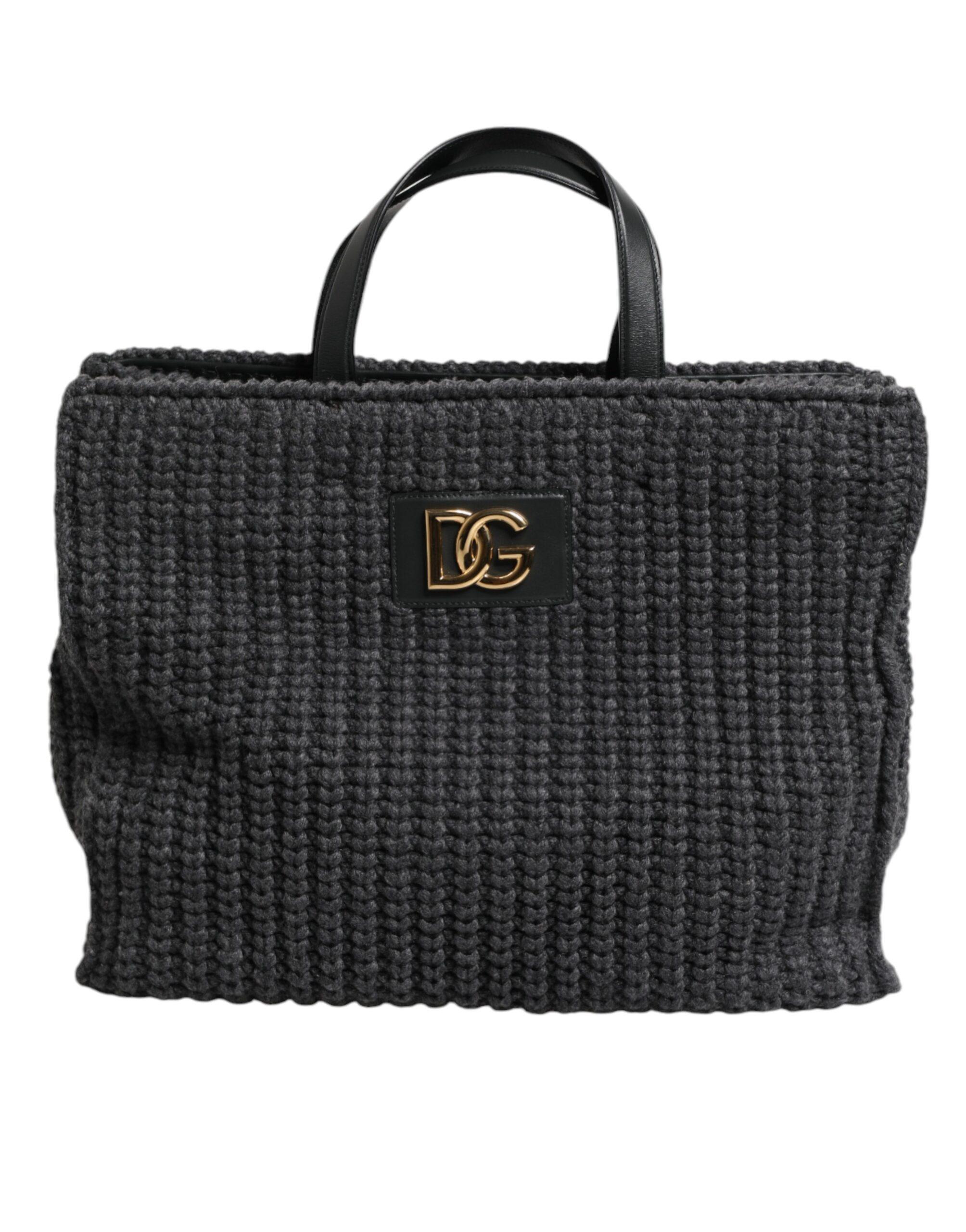 Dolce & Gabbana Large Knitted Crochet Shoulder Shopper Dg