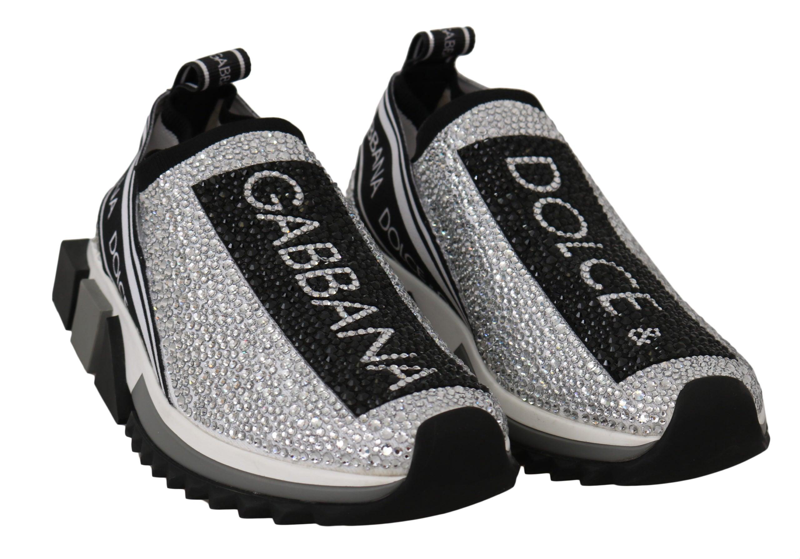 Dolce & Gabbana Black Clear Crystal Running Limited Sneakers Shoes | Lyst