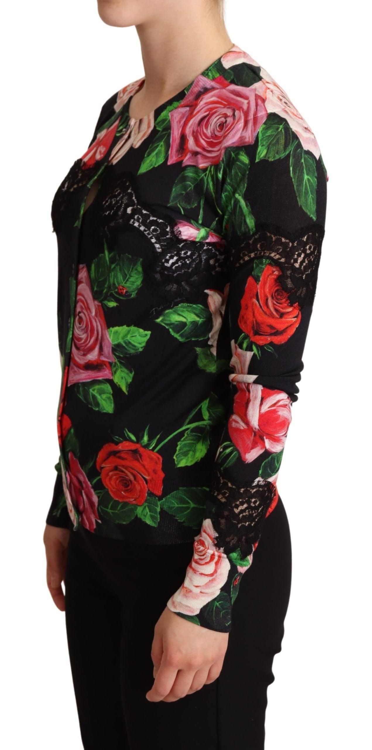 floral silk cardigan