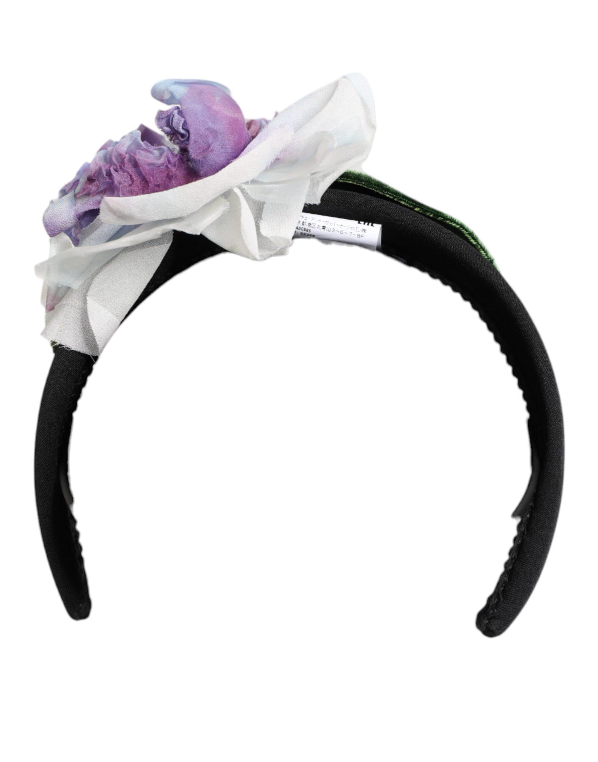 Dolce & Gabbana Multicolor Floral Applique Silk Women Headband Diadem Dolce & Gabbana Multicolor Floral Headband main image 2