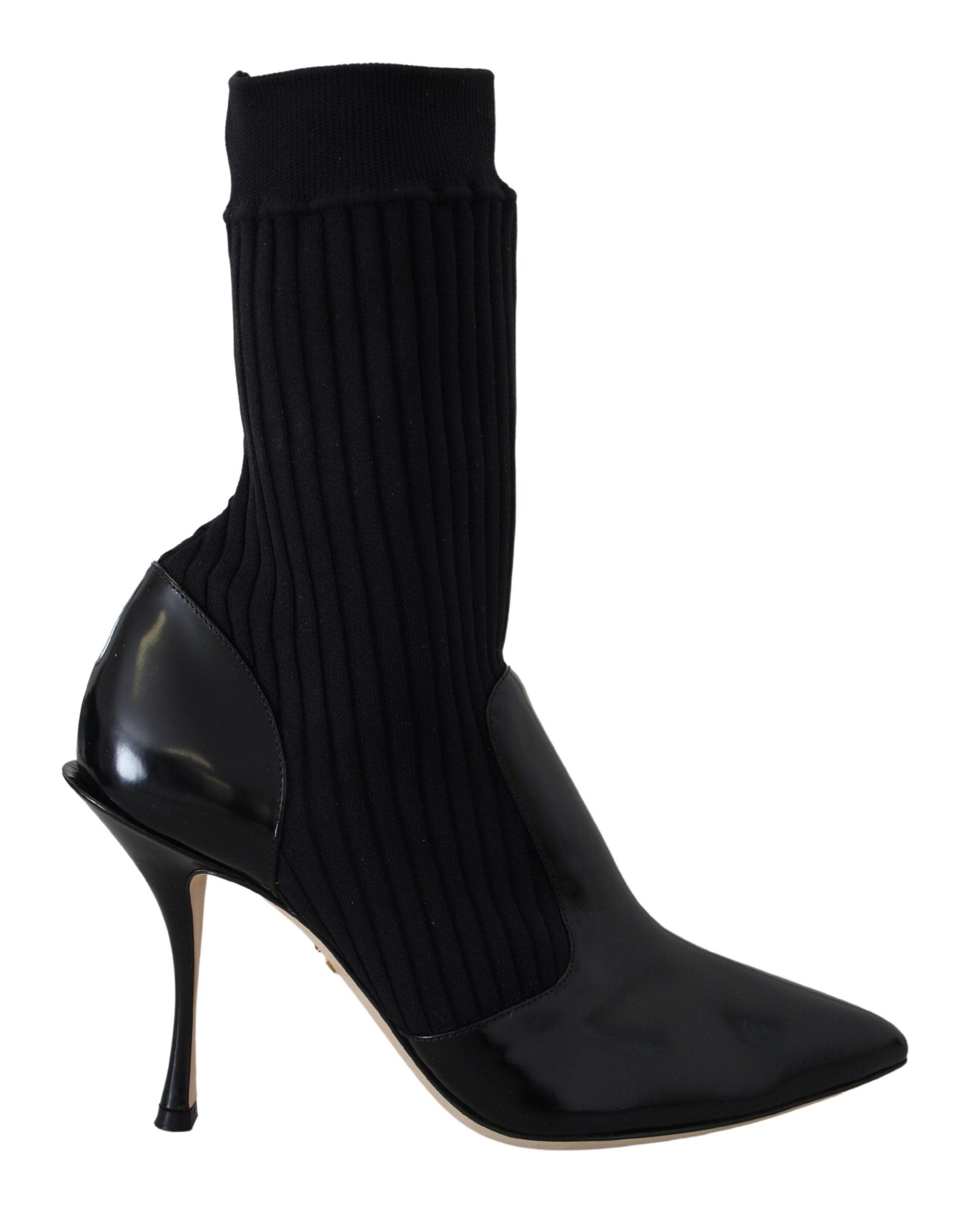 Dolce & Gabbana Socks Stiletto Heels Booties Shoes in Black | Lyst
